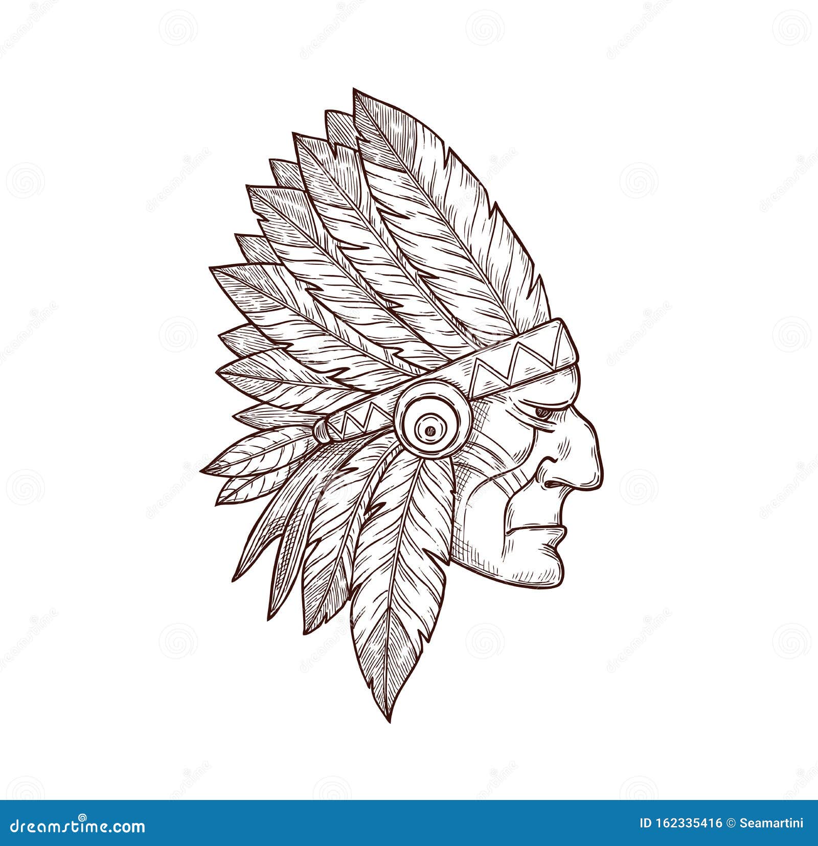 Indian Chief Head Sketch Tattoo Indigenous Culture Stock Vector - Illustration of logo, pattern: 162335416 Indian Chief Head Sketch Tattoo Indigenous Culture Stock Vector - Illustration of logo, pattern: 162335416