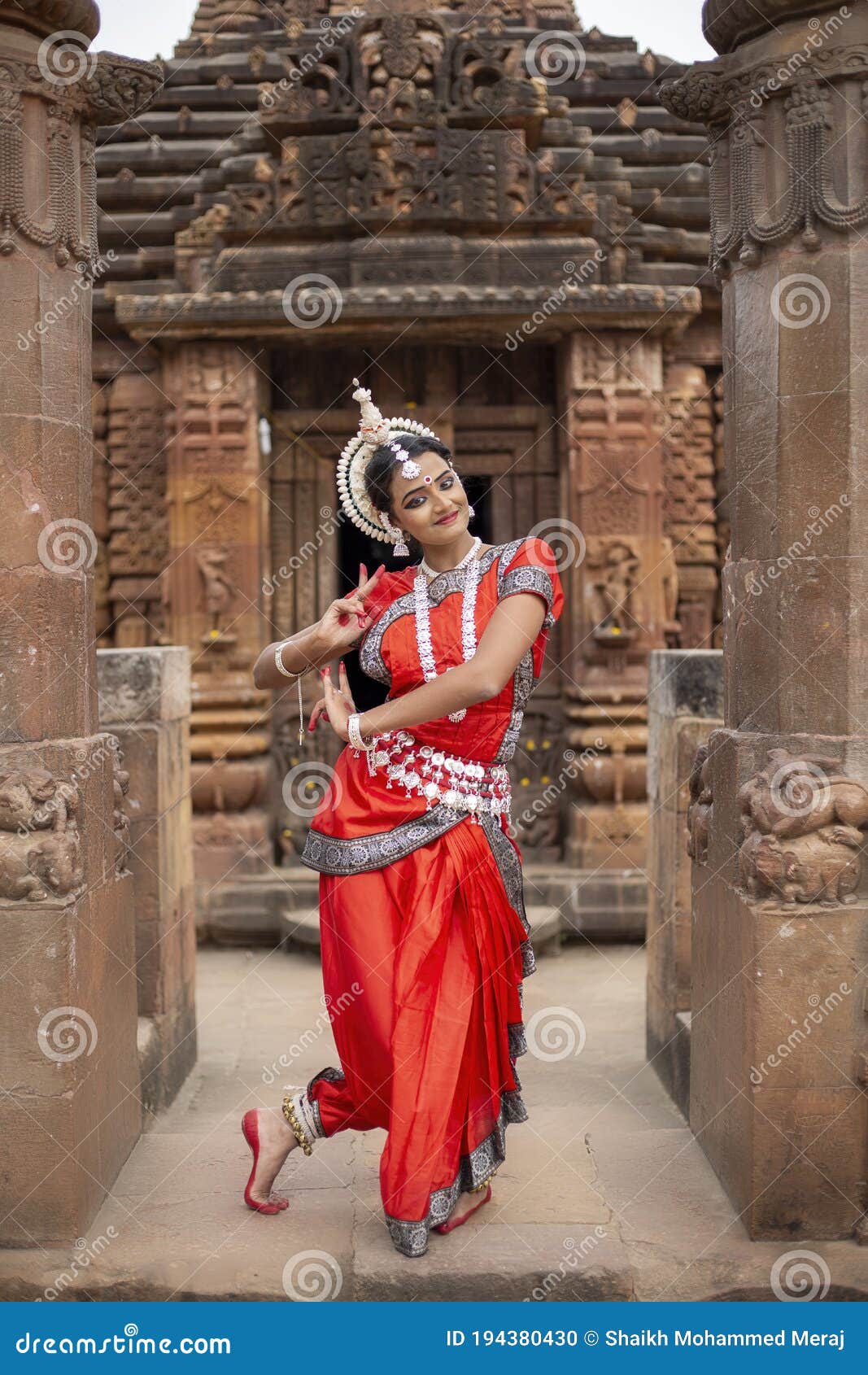 Indian Classical Dance.Beautiful Odissi Dancer Posing at ...