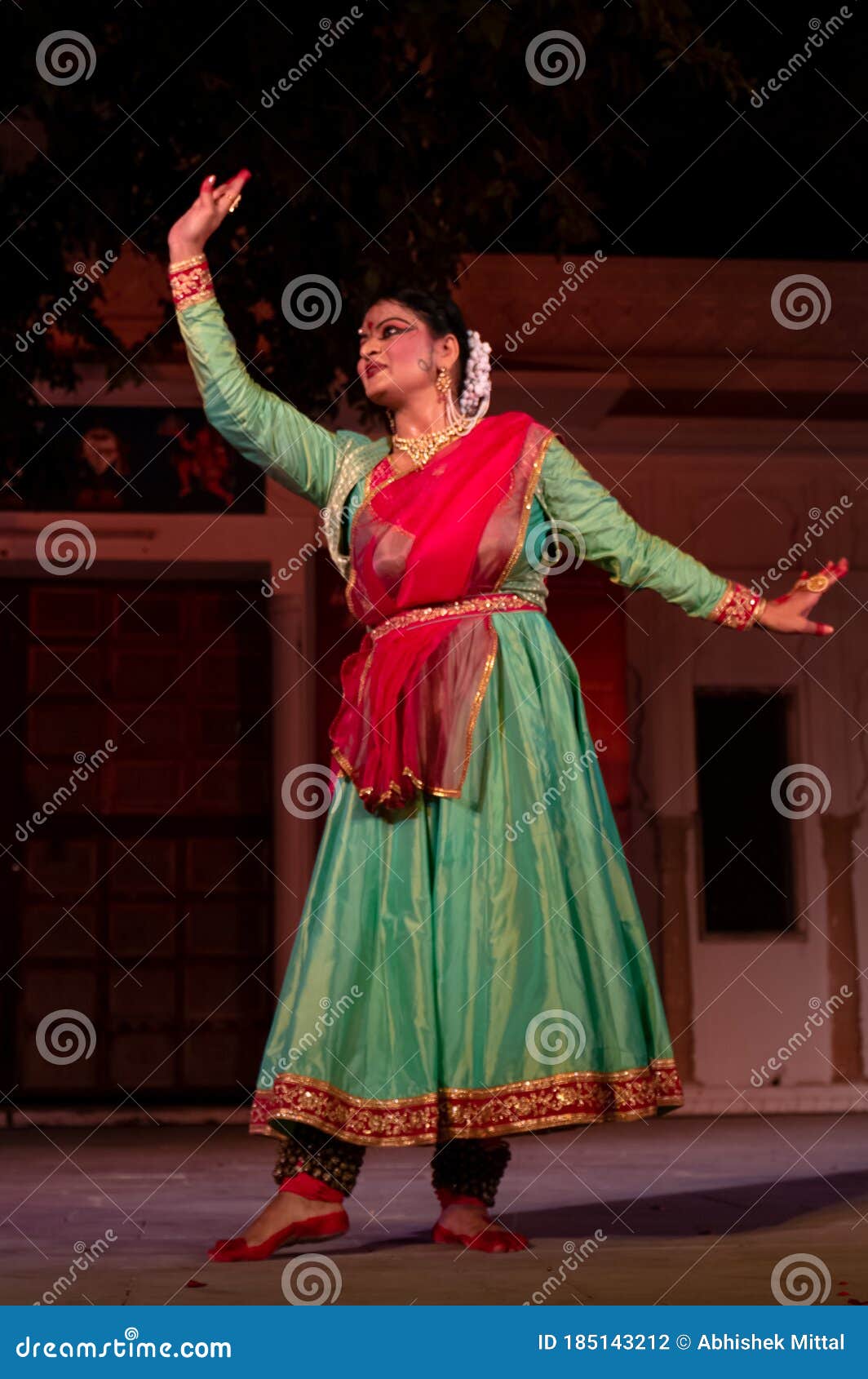 Indian Classical Dancer Performing Kathak Dance Editorial Photography