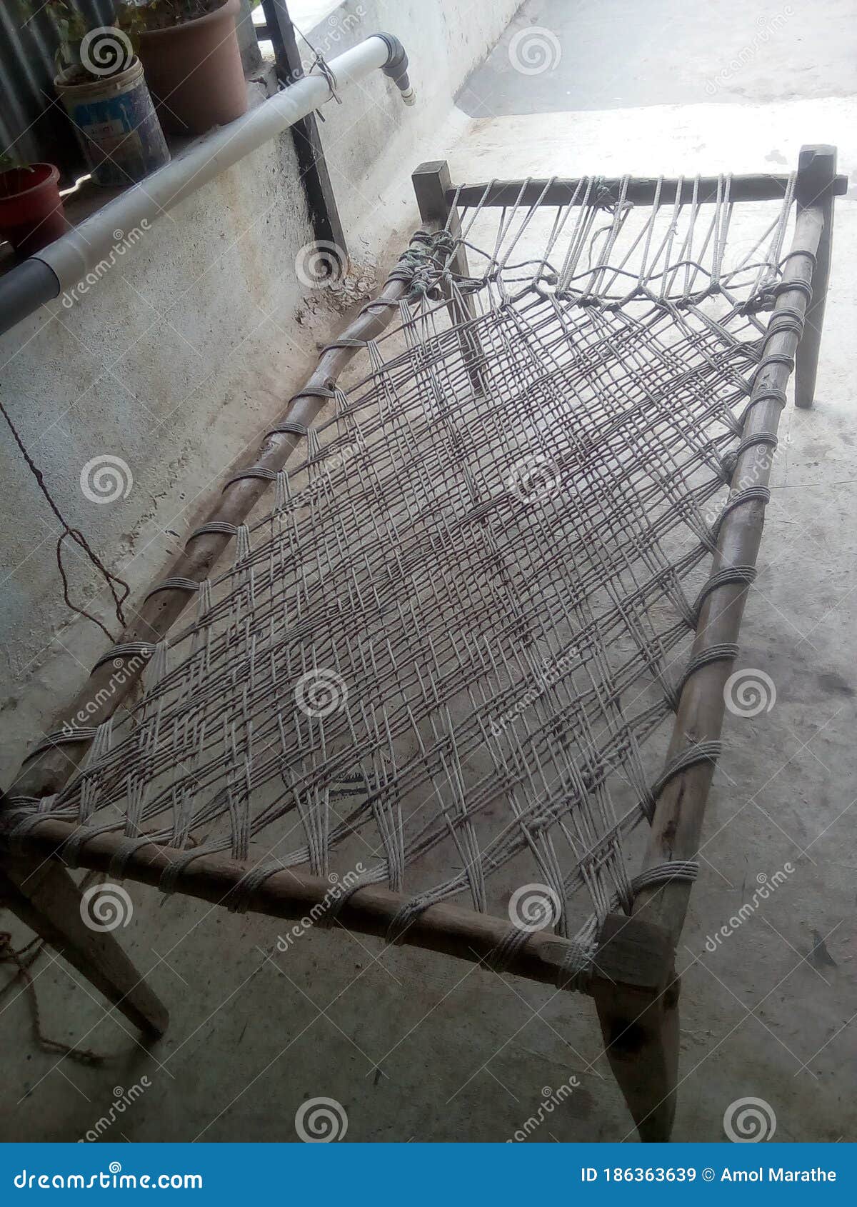 Indian cot the khat stock image. Image of indian, weaves 186363639