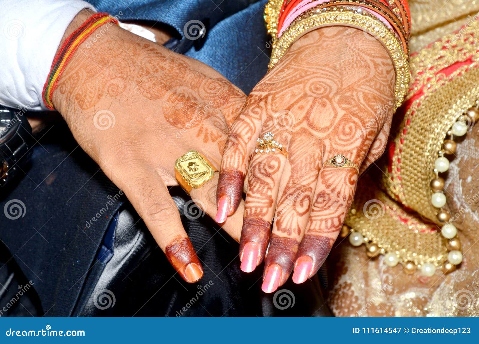 Indian Couples Shows Engagement Rings Stock Image - Image of bride, hindu:  111614211