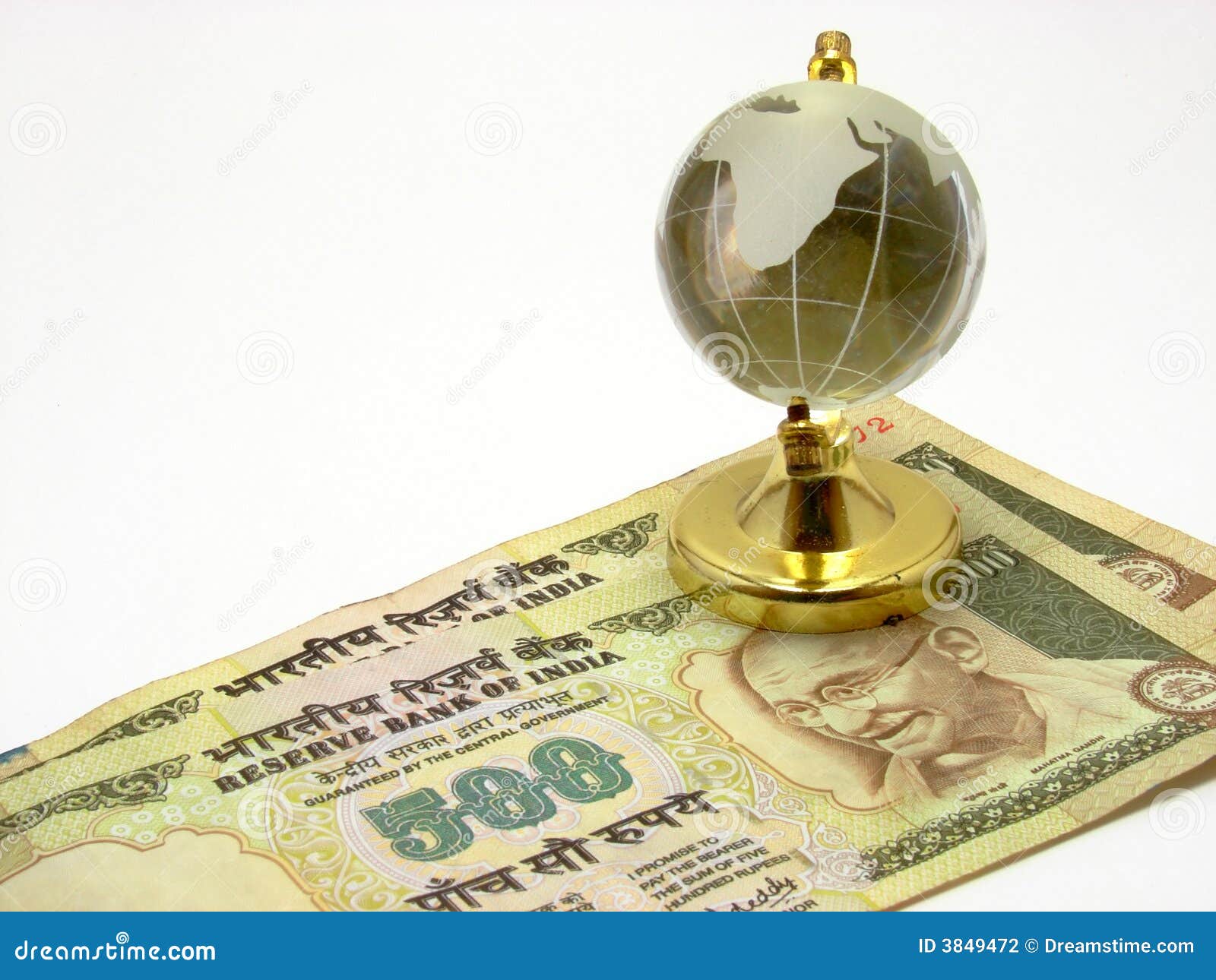 Indian Currency & Globe stock photo. Image of exchange ...