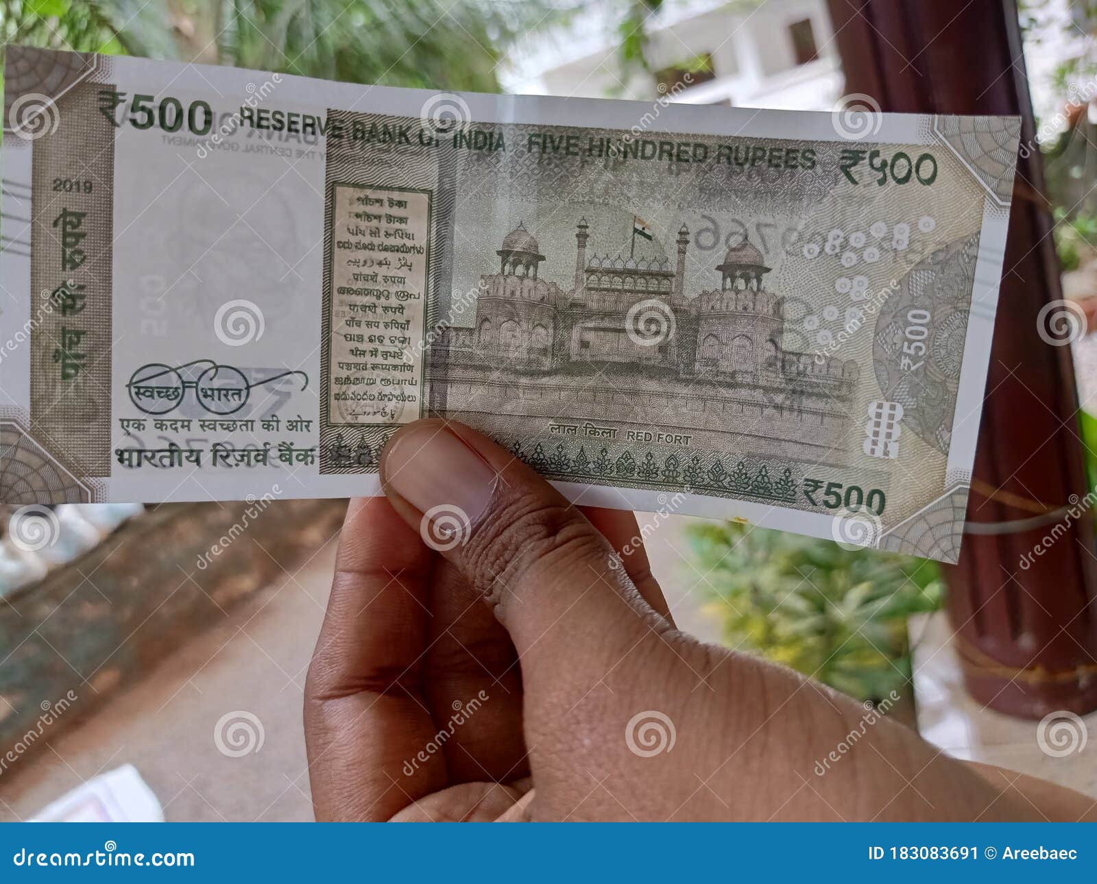 Indian currency 500 rupees stock image. Image of drawing - 183083691