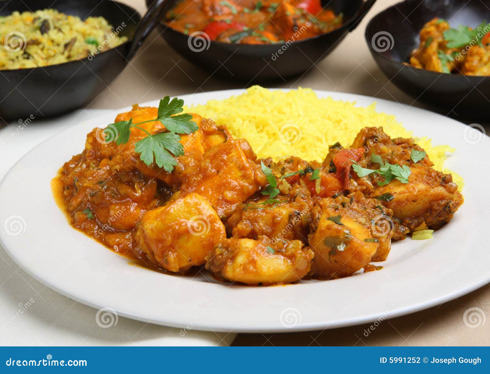 Indian Curry Dinner stock photo. Image of serving, metal - 5991252