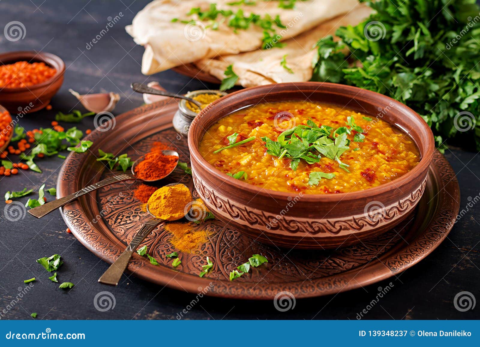 indian dal. traditional indian soup lentils.