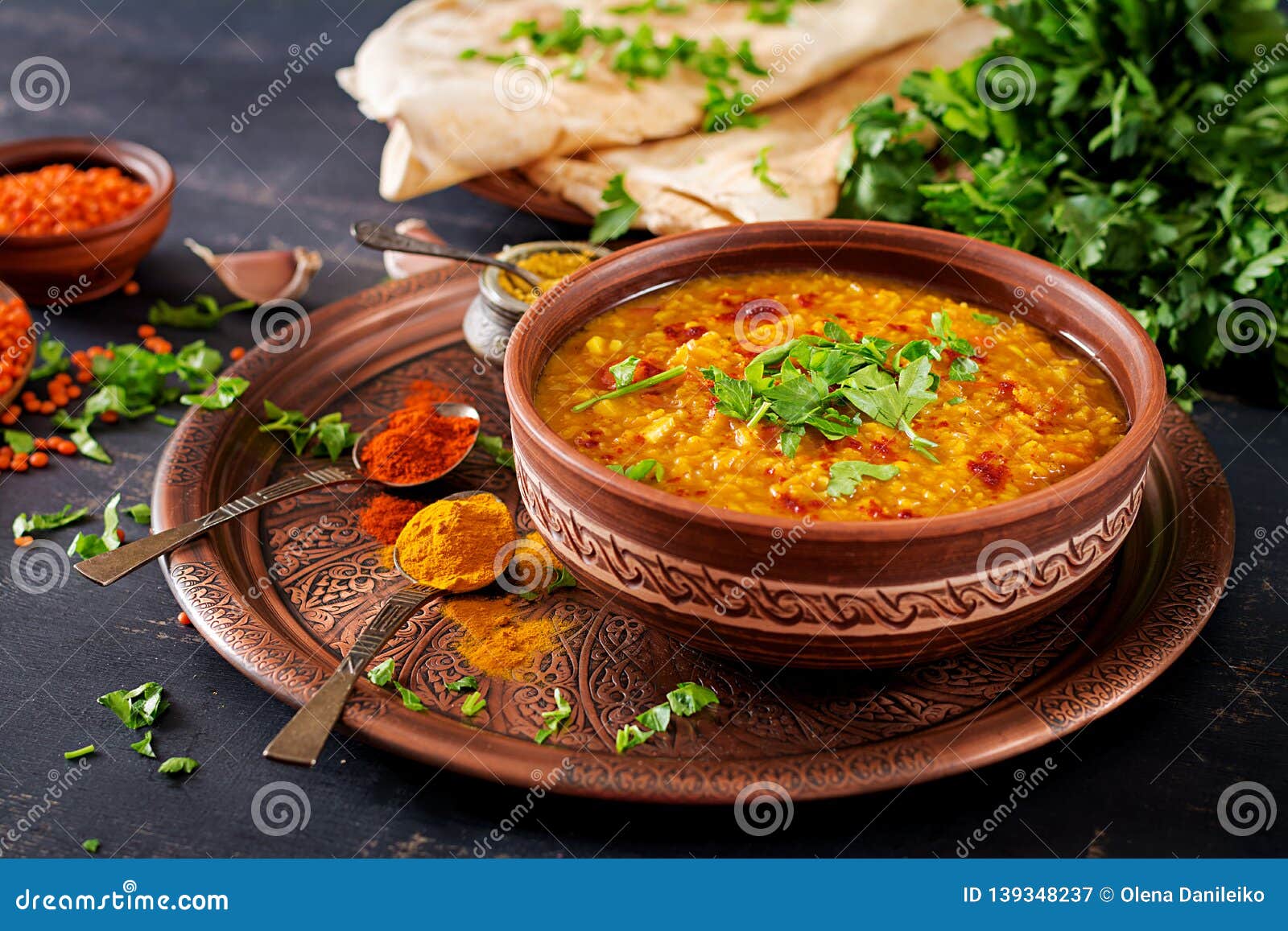Indian Dal. Traditional Indian Soup Lentils. Stock Image - Image of