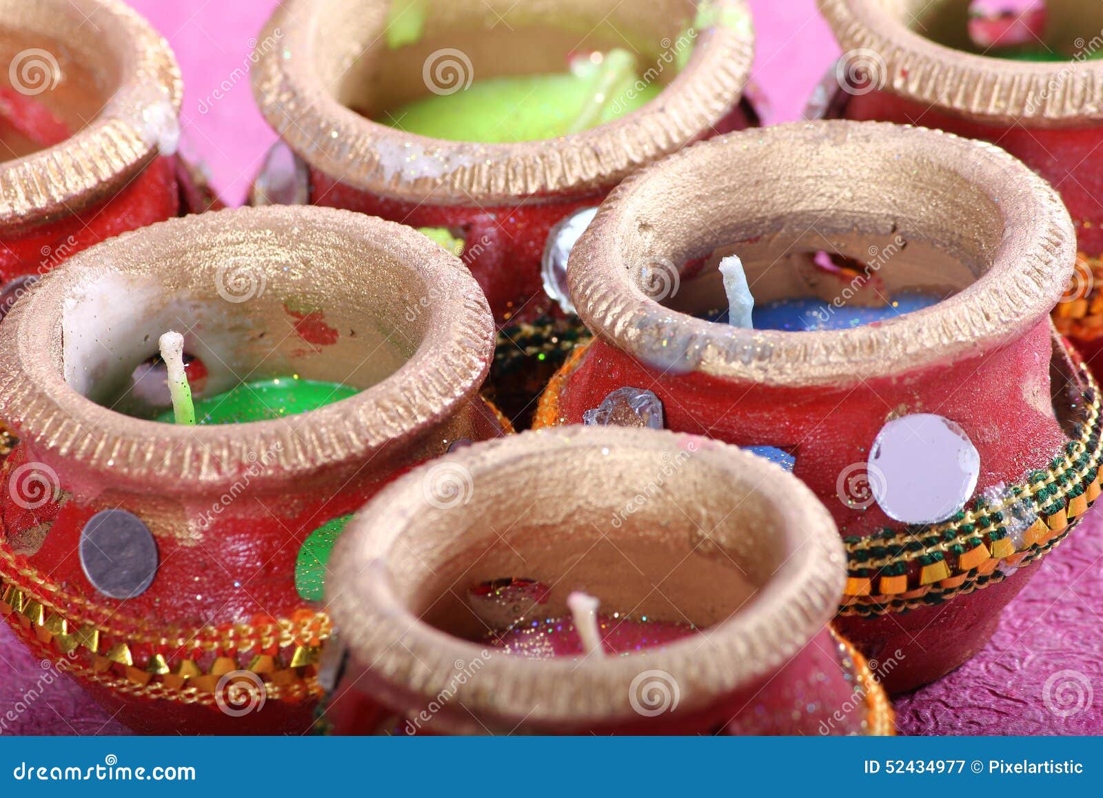 Indian Decorative Candle Pot Retro Stock Image Image of handicraft