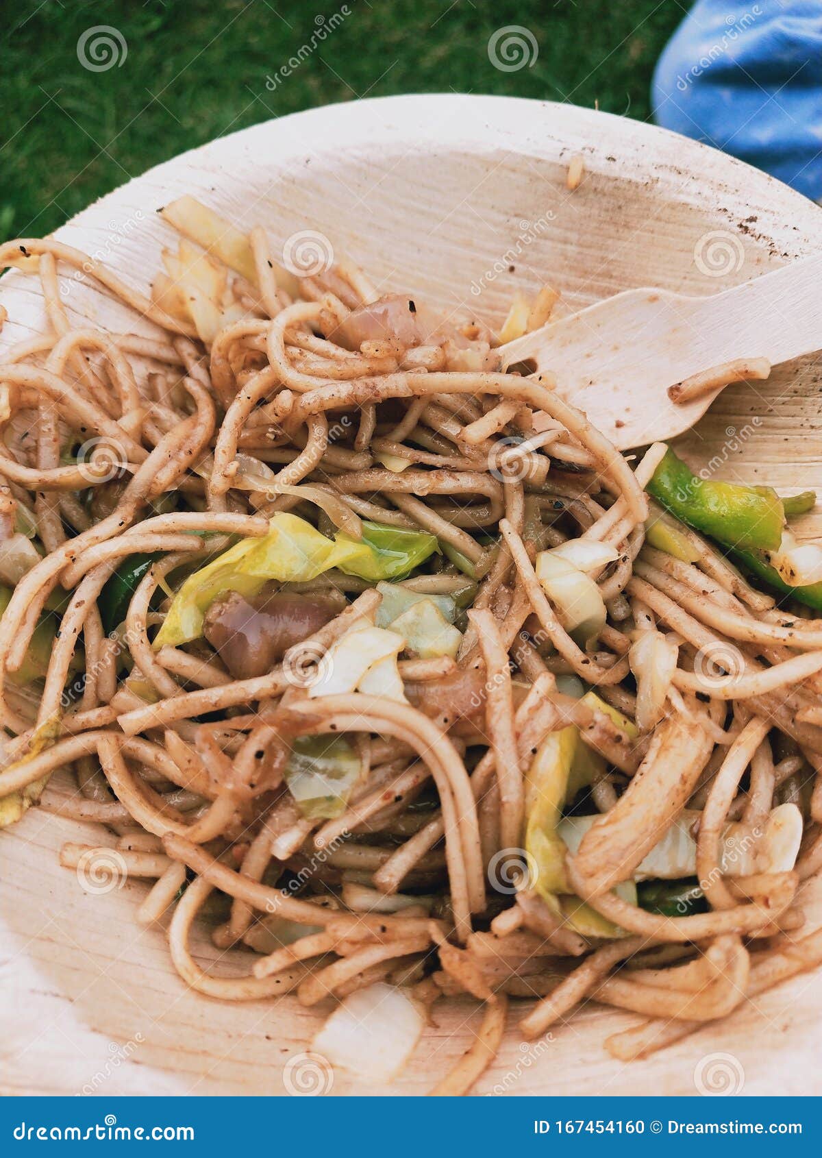 indian fast food noodles chowmin with natural gradient & green and red souce