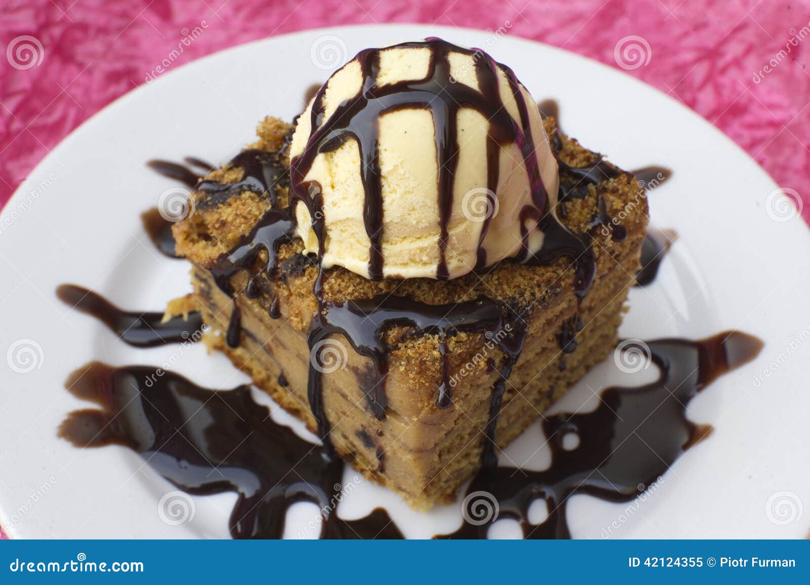 Indian Dessert Honey Cake with Ice Cream Stock Image Image of whipped