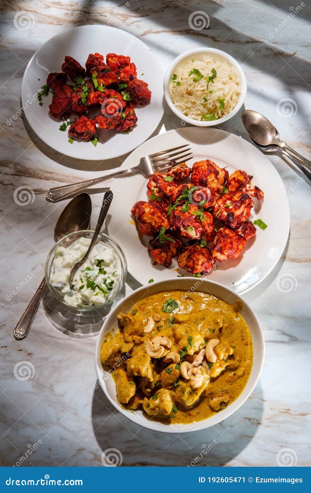 Indian Curry Dinner Appetizers Stock Image - Image of dinner, cucumber
