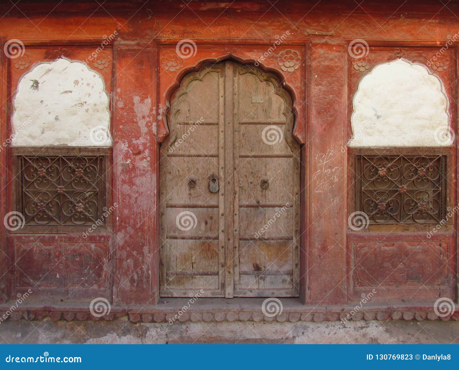 Indian Doors and Windows. Vintage Background. House Facade. Stock Image -  Image of facade, outdoor: 130769823