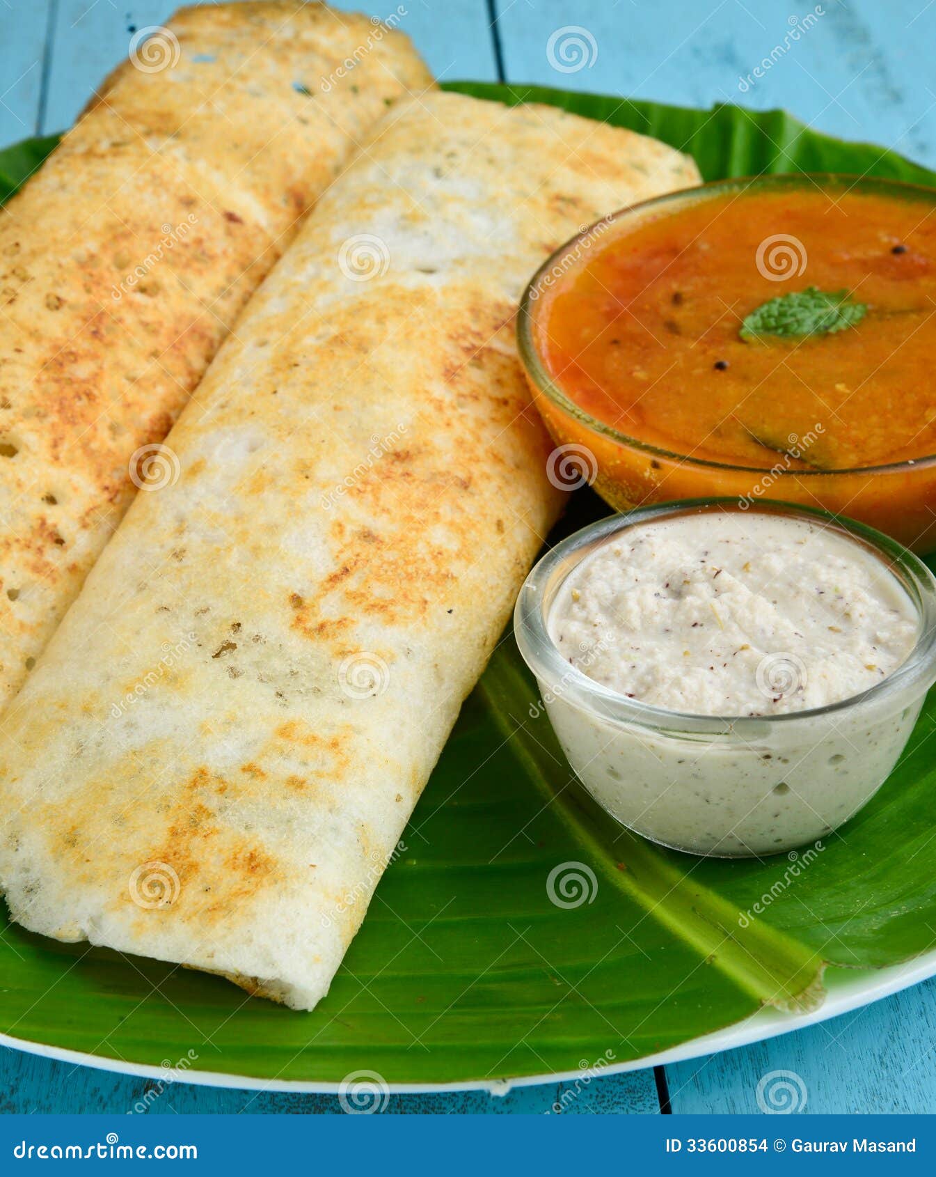 Indian Dosa stock photo. Image of chutney, healthy, oily - 33600854