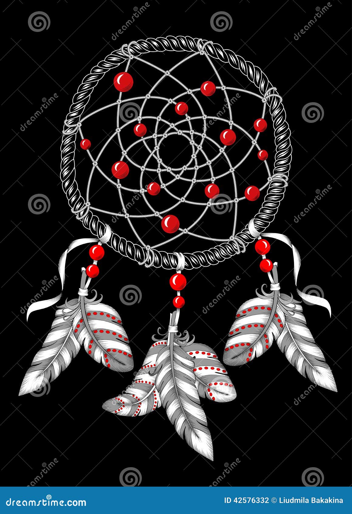 Dream Catcher Icon On Black And White Vector Backgrounds High-Res