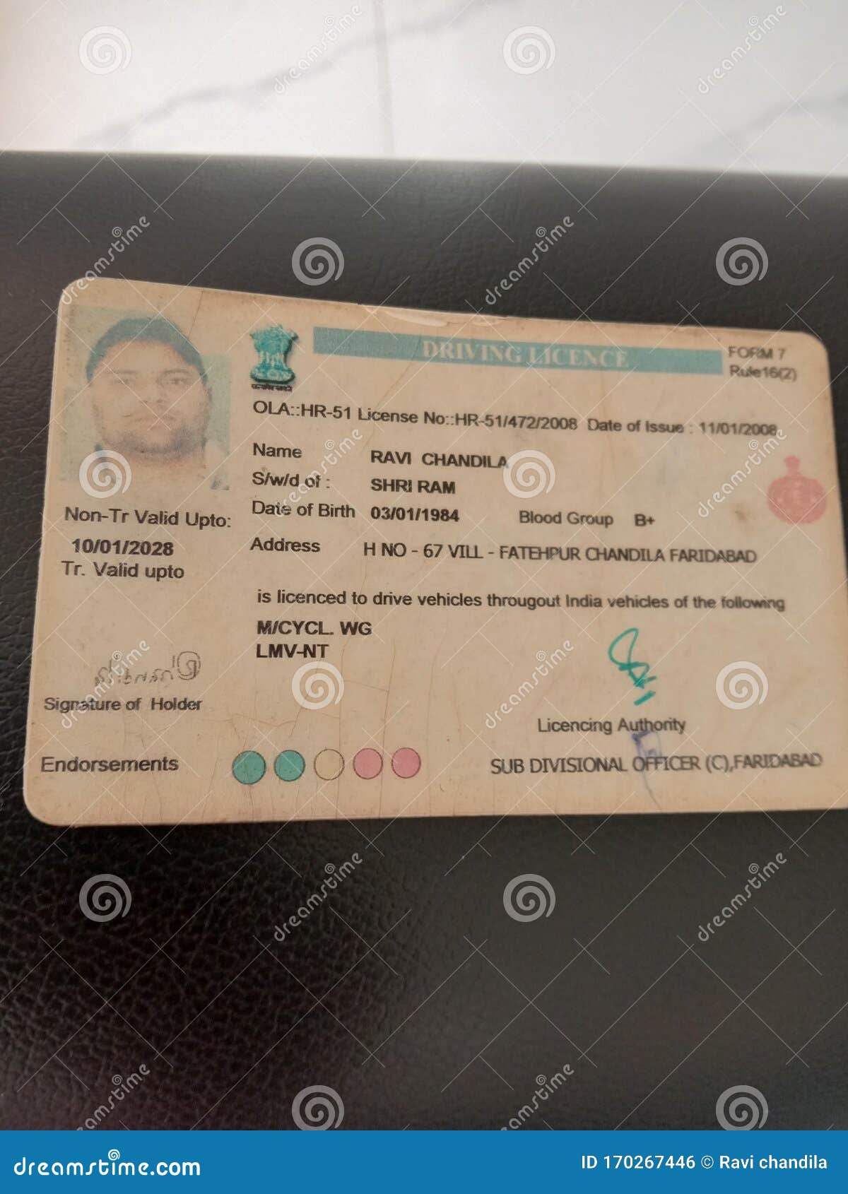 Indian Driving License Issued by Authority Editorial Photo - Image of  issued, indian: 170267446
