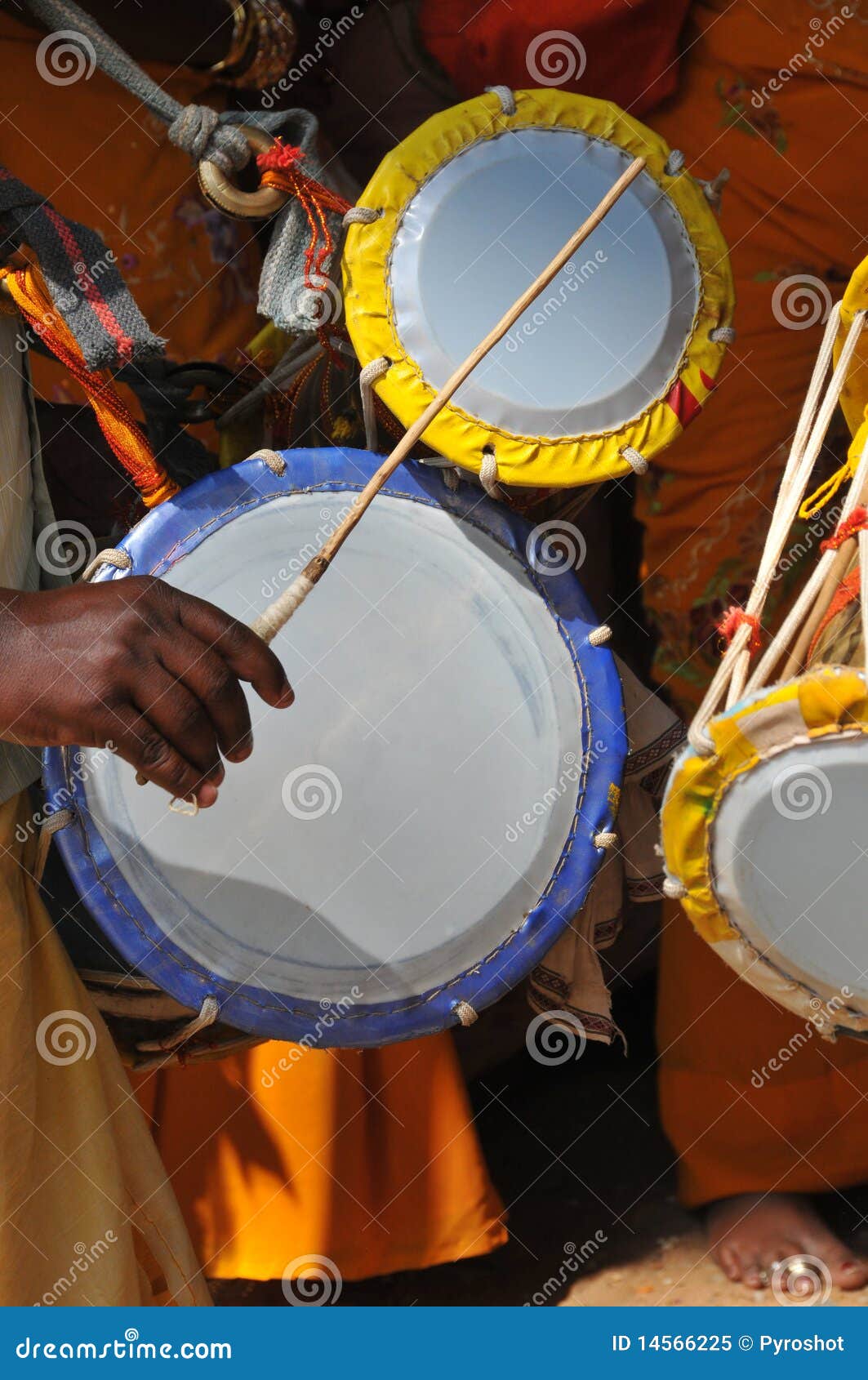 Indian drums stock image. Image of music, stick, hand 14566225