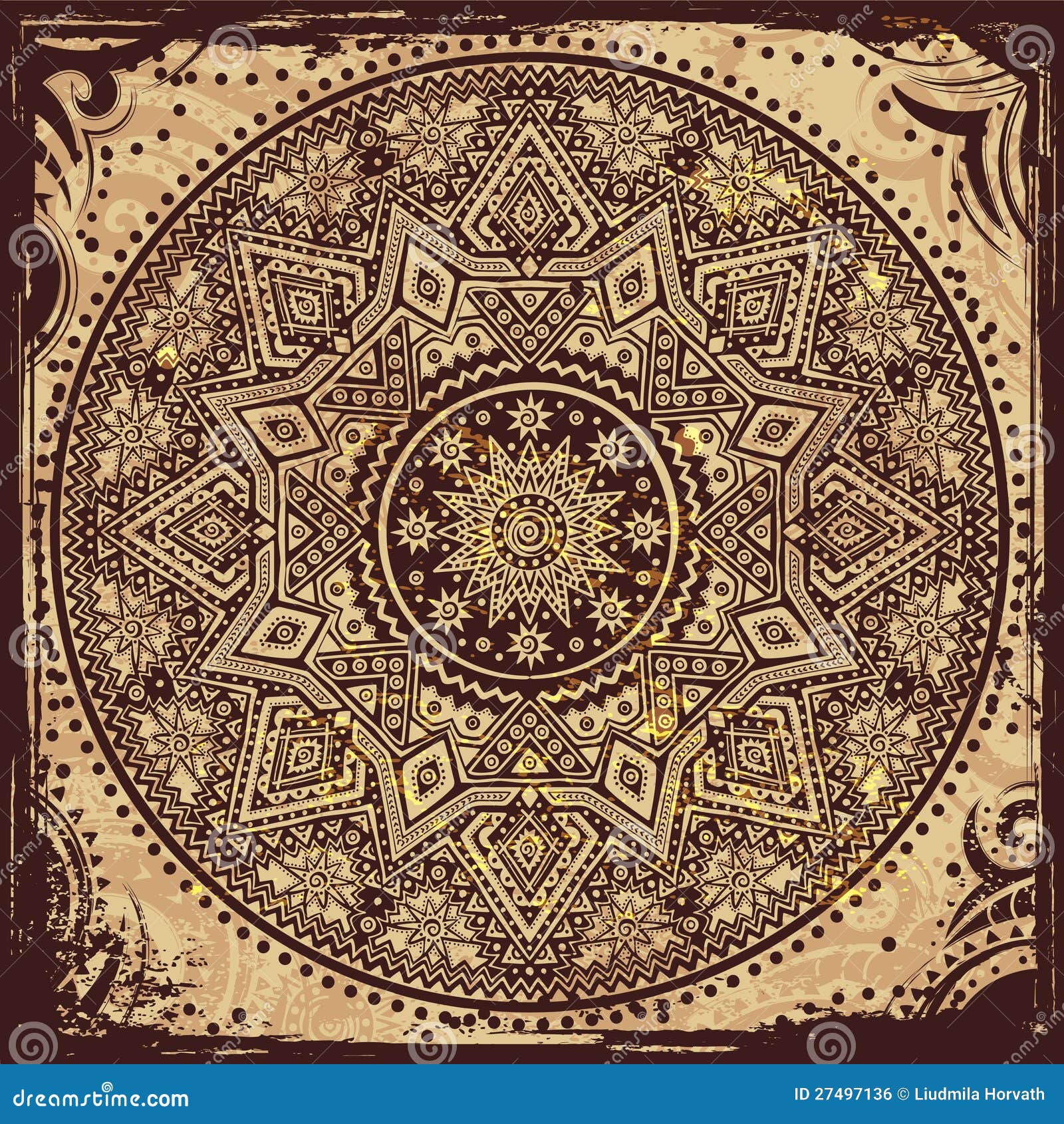 Indian ethnic ornament stock vector. Illustration of business - 27497136