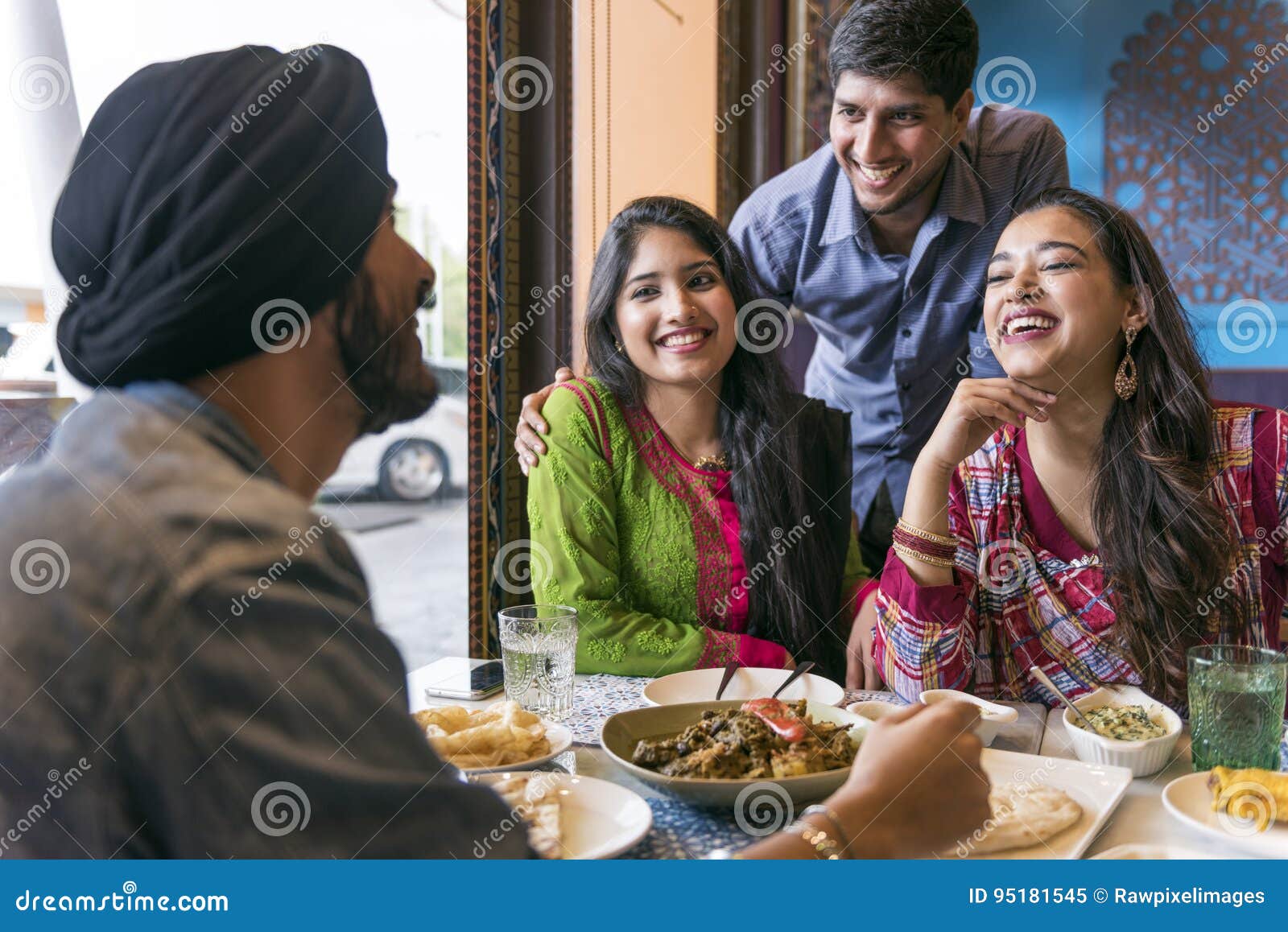 indian ethnicity meal food roti naan curry concept