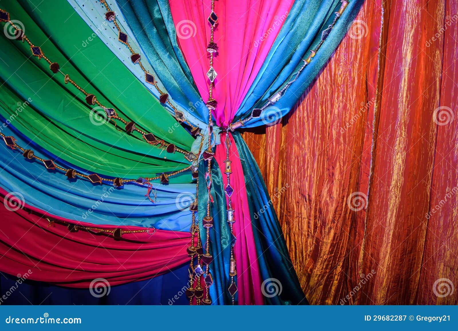 Indian fabrics at wedding stock image. Image of oriental 29682287