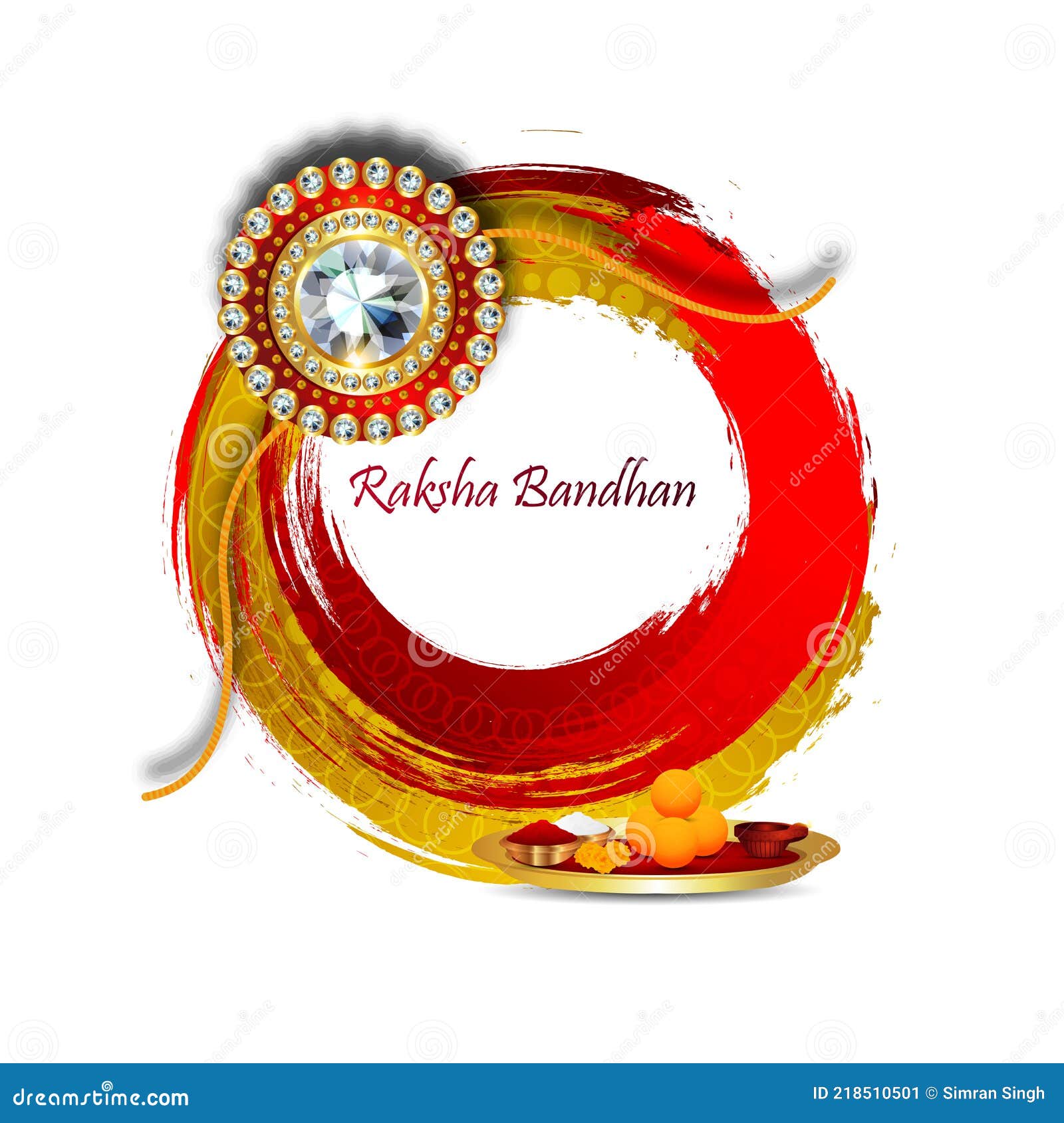 Indian Festival of Happy Raksha Bandhan Celebration Greeting Card on White  Background Stock Illustration - Illustration of brother, hinduism: 218510501
