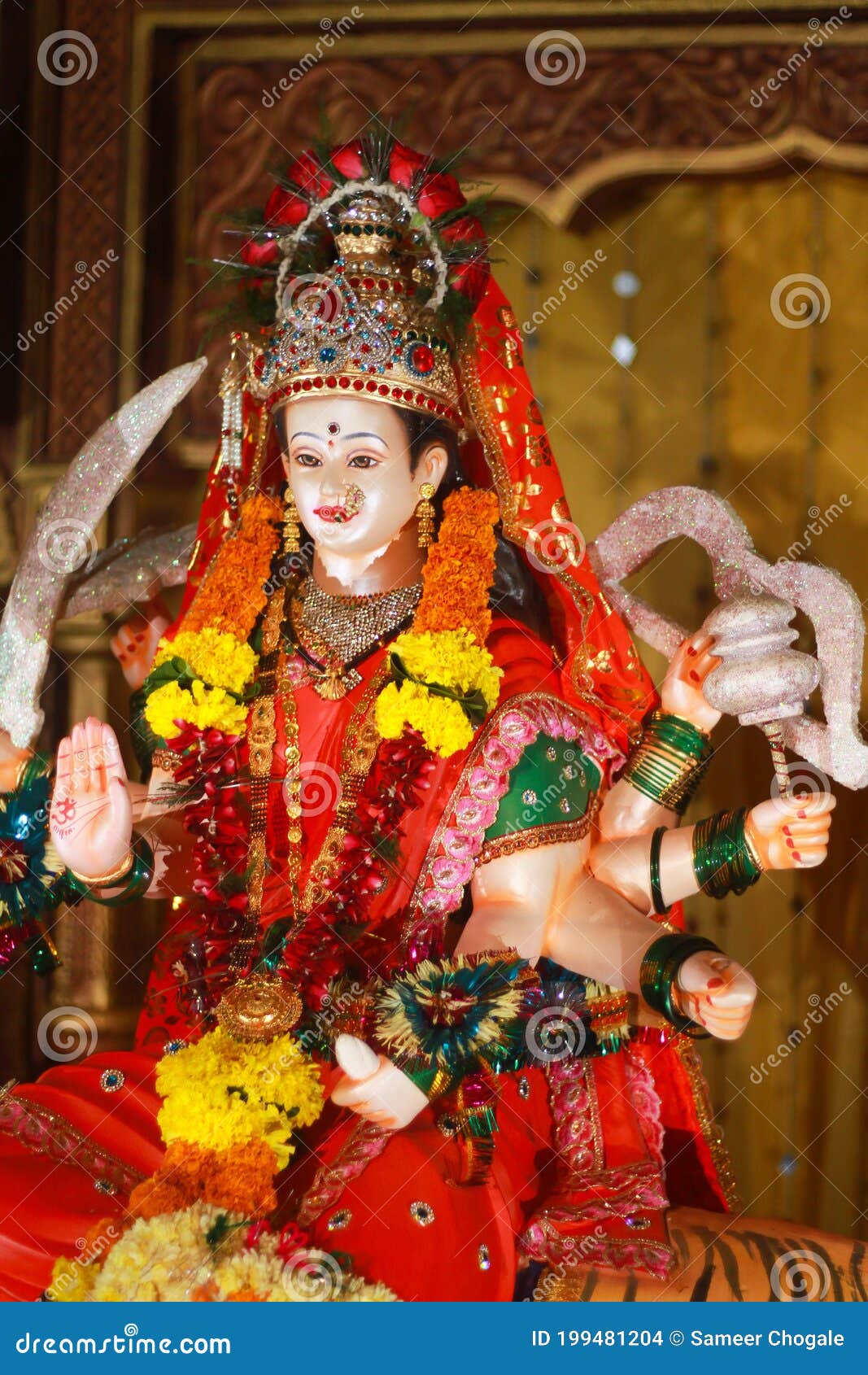 Indian Festival Navratri. Lord Durga Devi Stock Photo Stock Photo ...