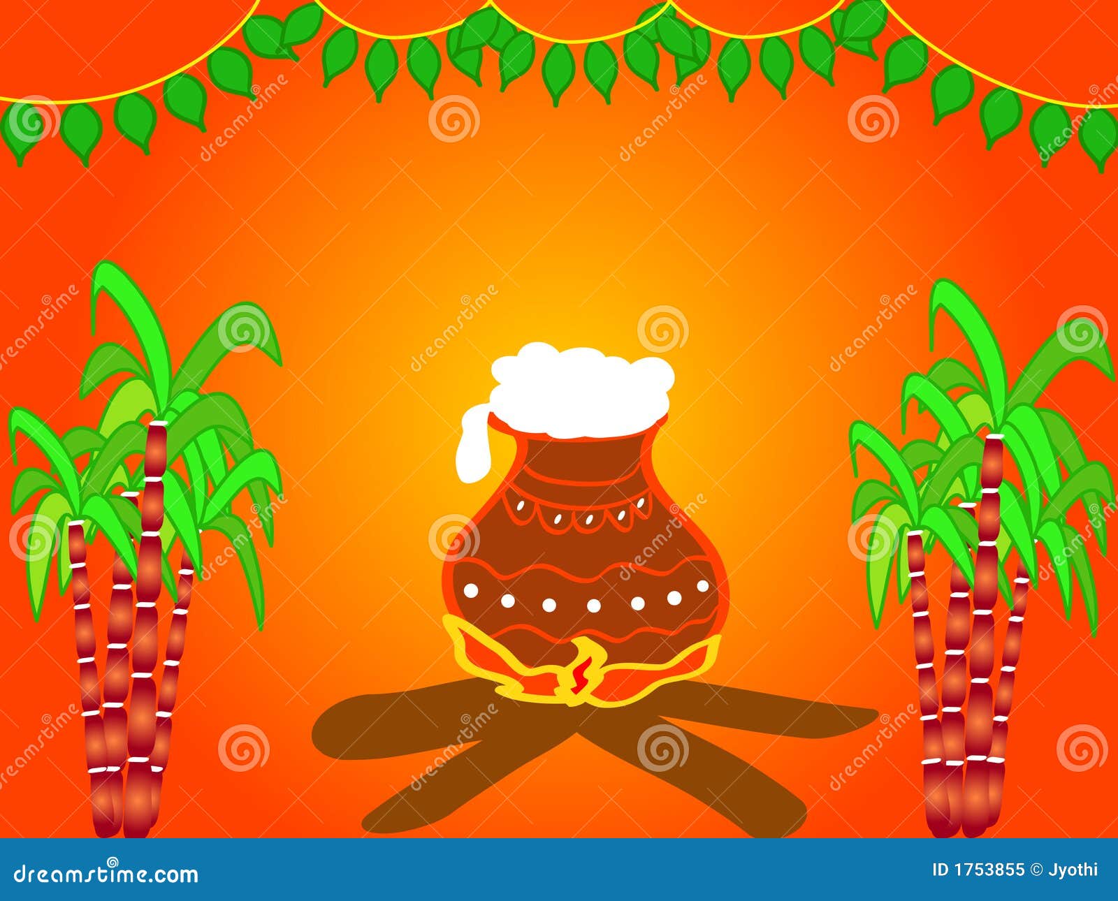 Indian Festival Pongal Illustration Stock Illustration - Illustration