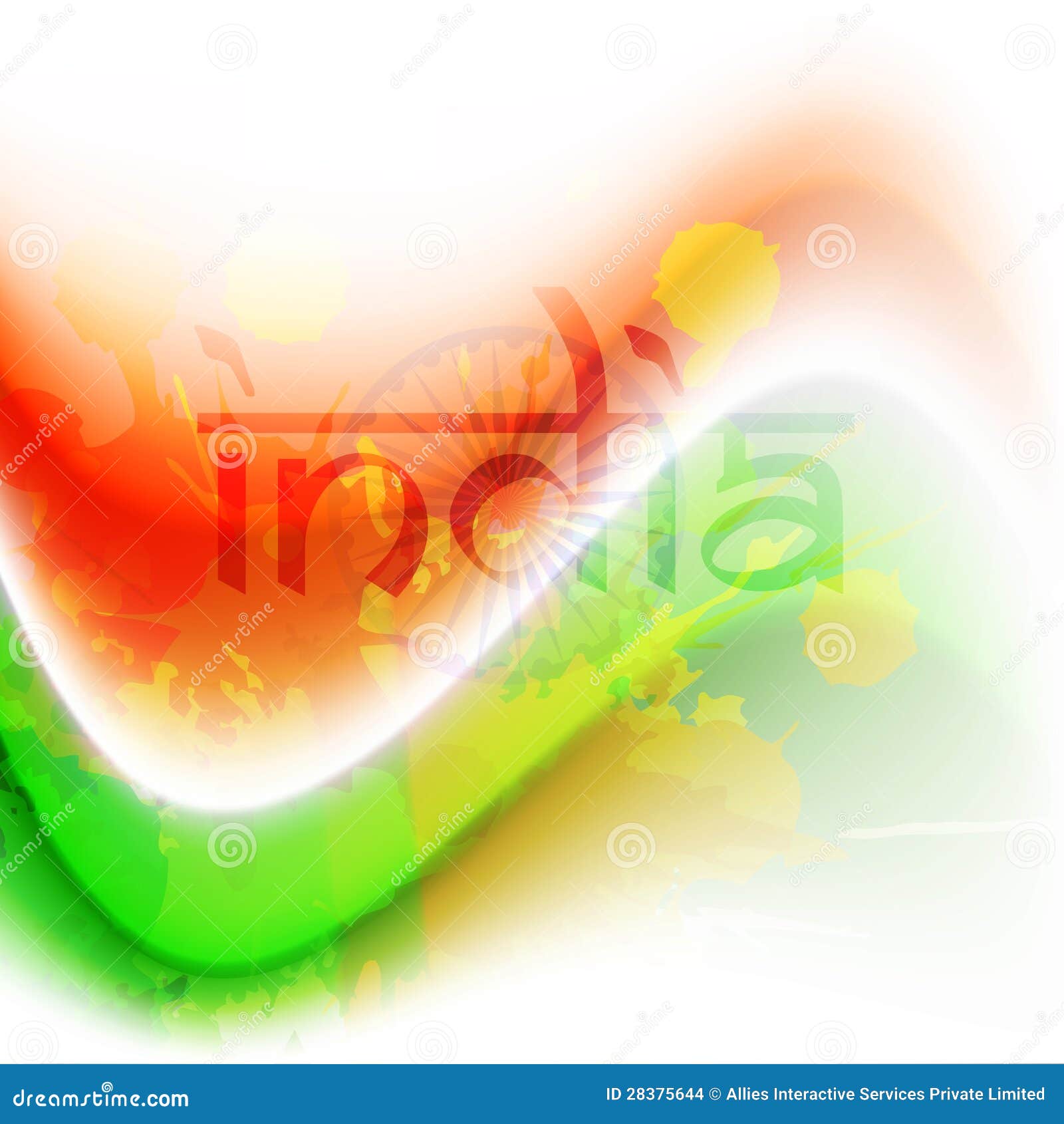 Indian Flag Color Creative Wave Background with Asoka Wheel. Stock  Illustration - Illustration of nation, nationality: 28375644