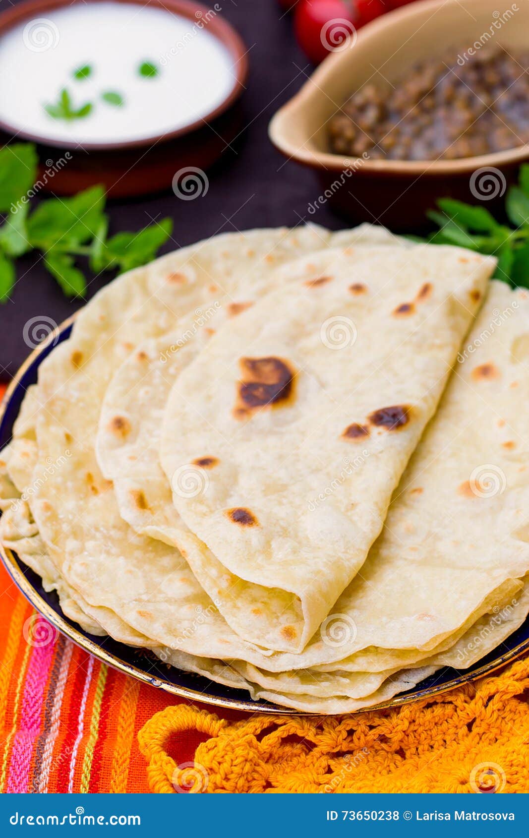 Indian Flatbread Chapati or Roti Stock Photo Image of shrak, homemade