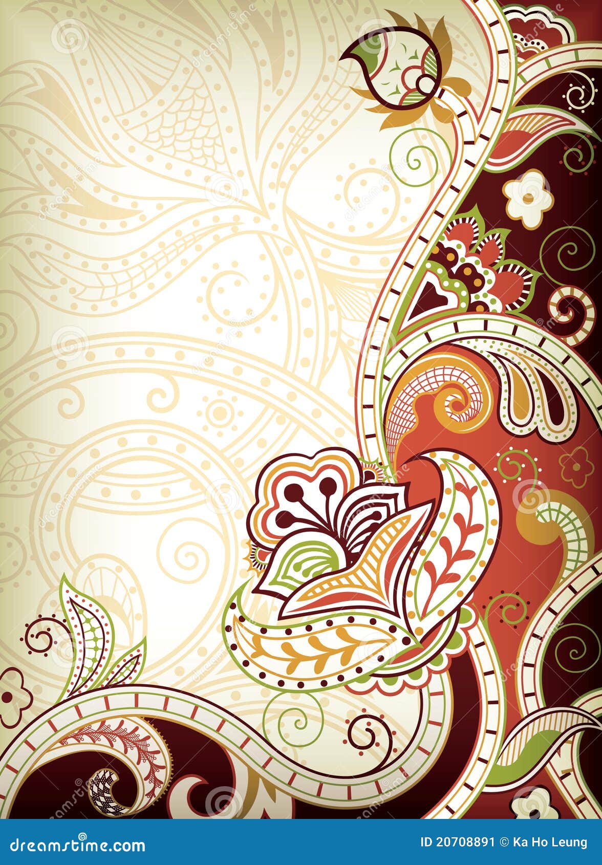 Indian Floral Background stock illustration. Illustration of petal ...