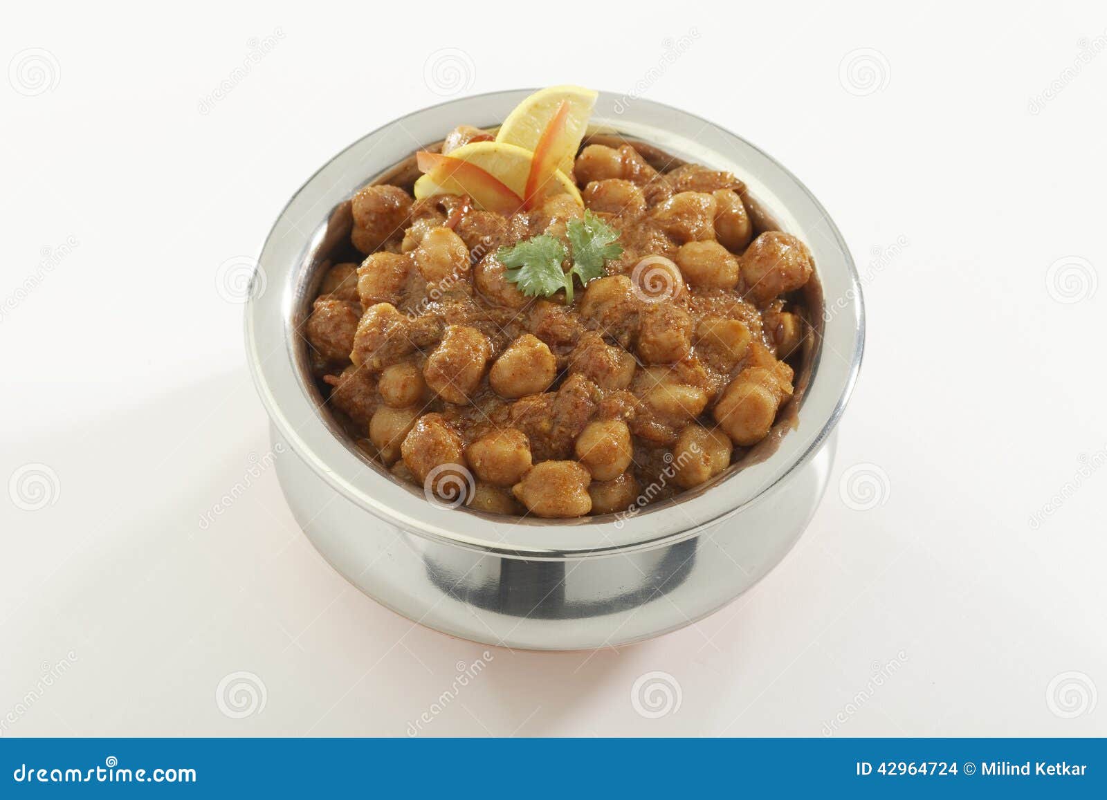 Chana Masala, Chickpea Curry Or Choley. Indian Traditional Food Stock