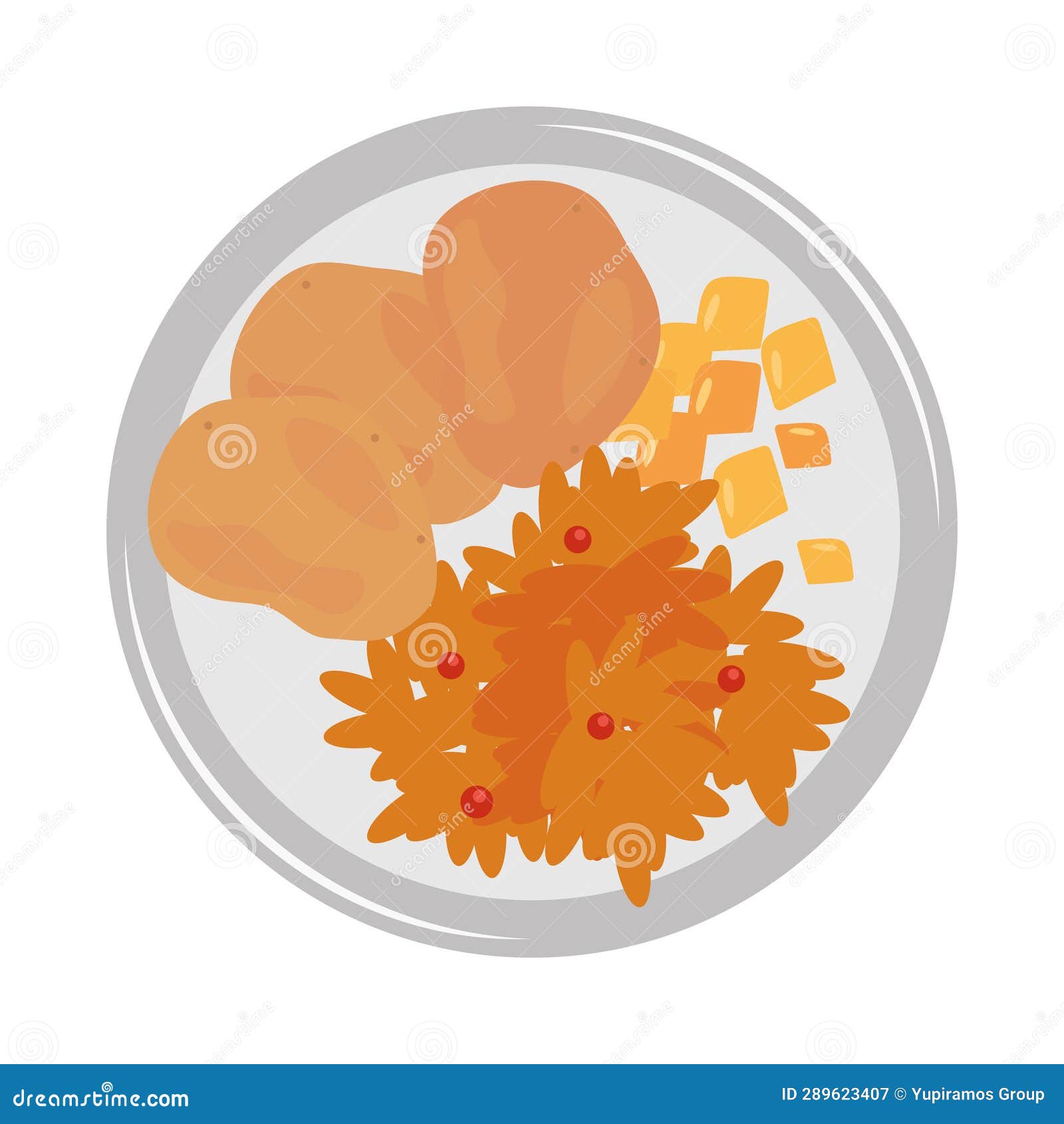 Indian Food Plate Illustration Stock Illustration Illustration of