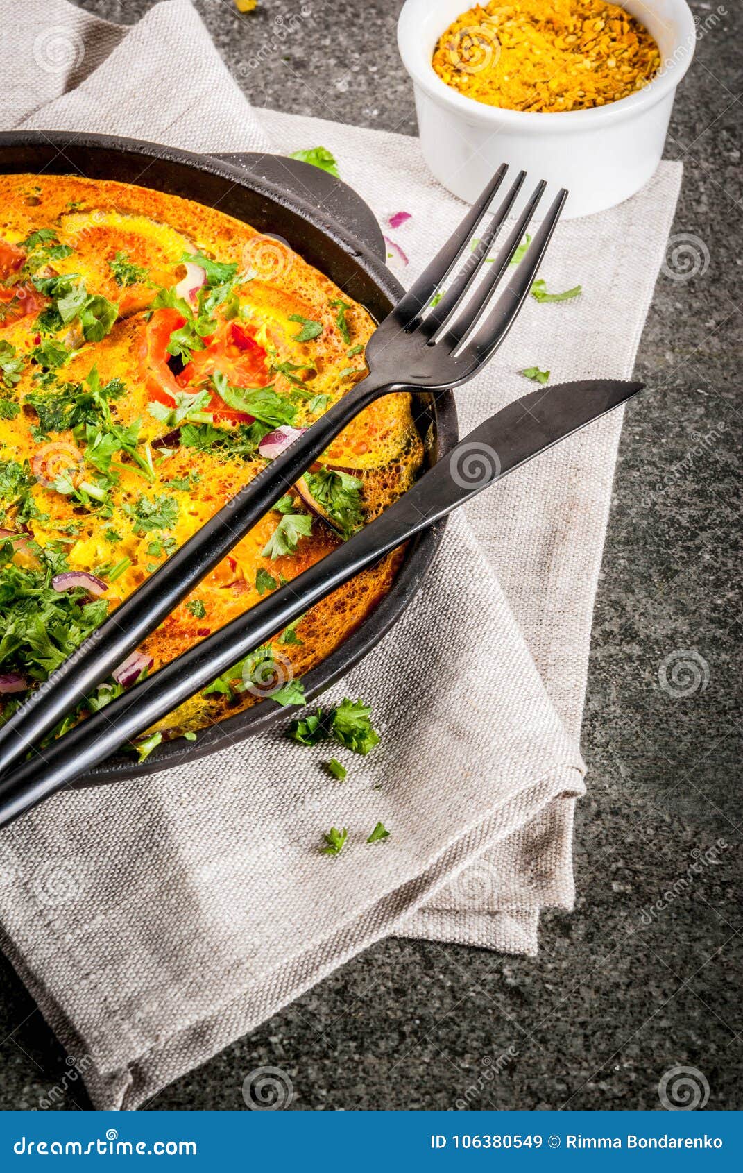 Indian Masala Egg Omelet stock image. Image of delicious - 106380549