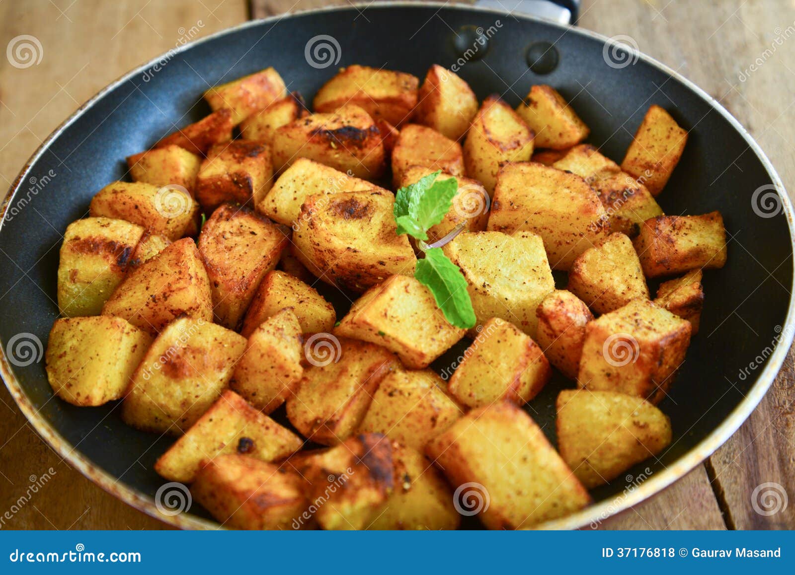 Indian Fried Potato stock photo. Image of curry, cooked 37176818