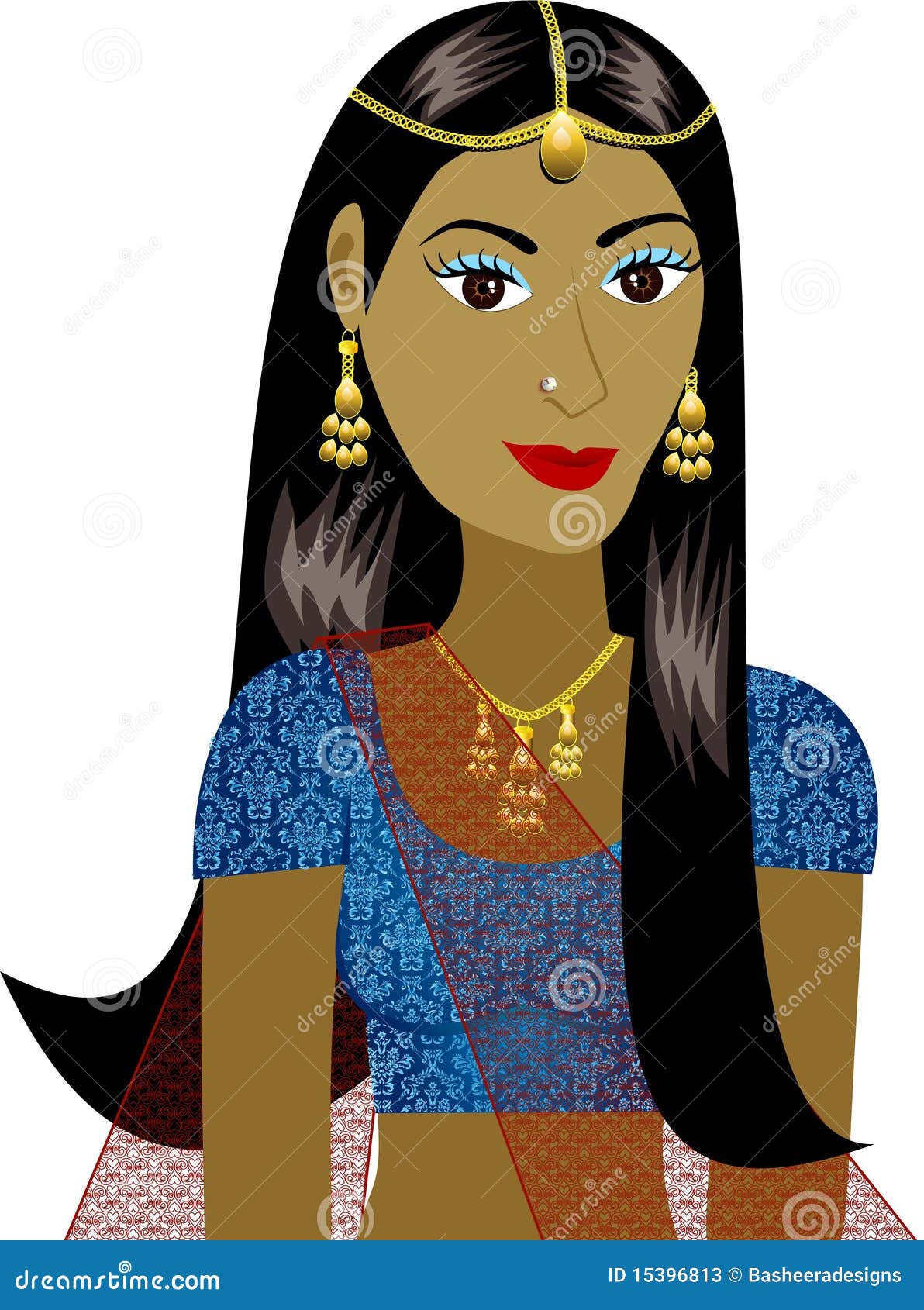 Vector of Indian Girl Avatar. See others in this series.