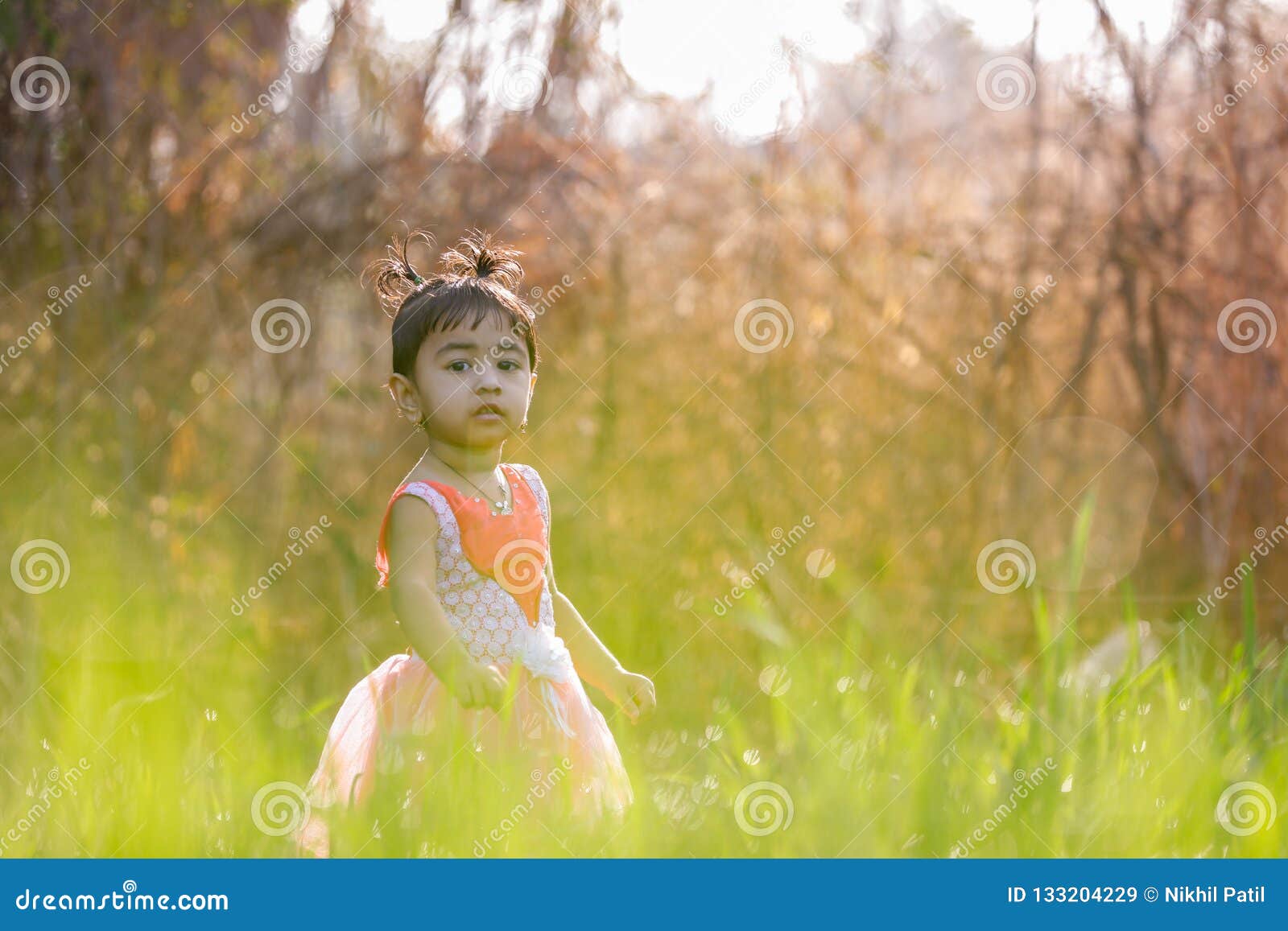 Indian Child Playing in Park Stock Image - Image of little, green ...