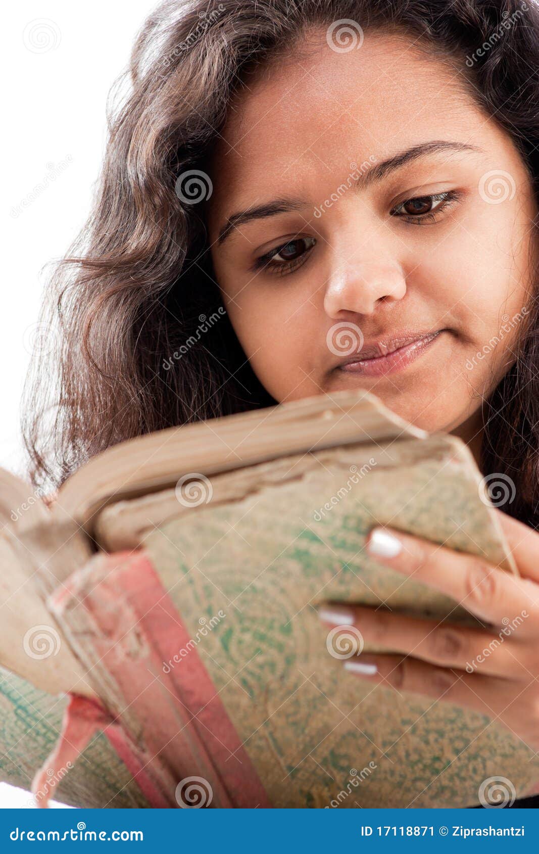 Indian girl reading book stock image. Image of damaged - 17118871