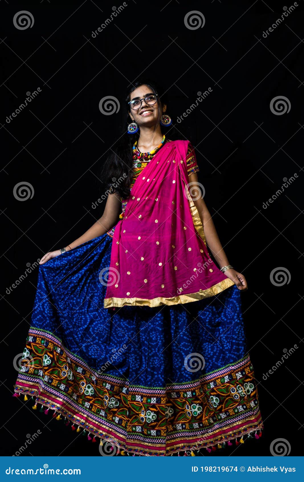 Girl in Traditional Chaniya Choli for Navratri Stock Photo - Image ...