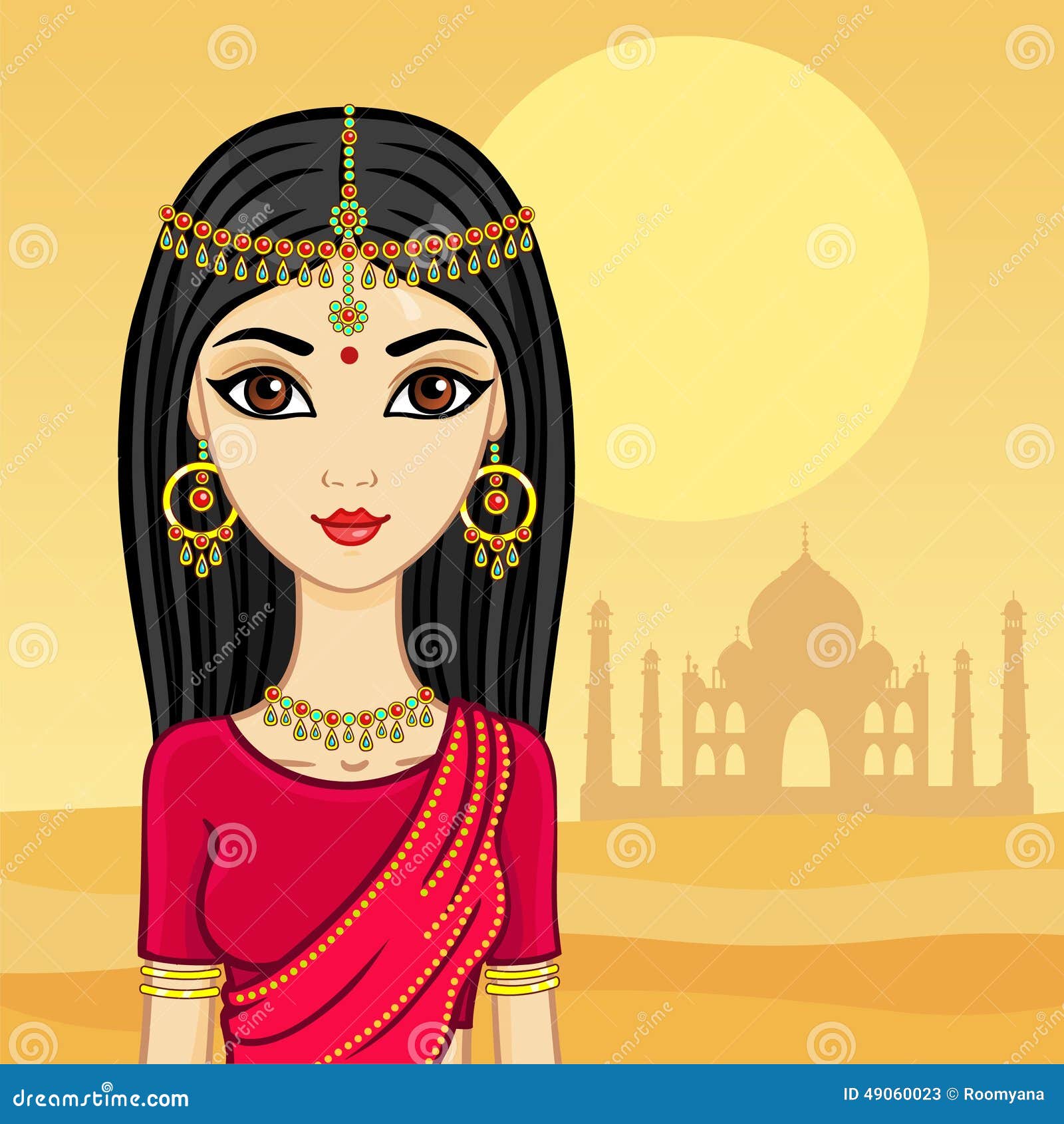Indian girl stock vector. Illustration of background - 49060023 Indian girl stock vector. Illustration of background - 49060023