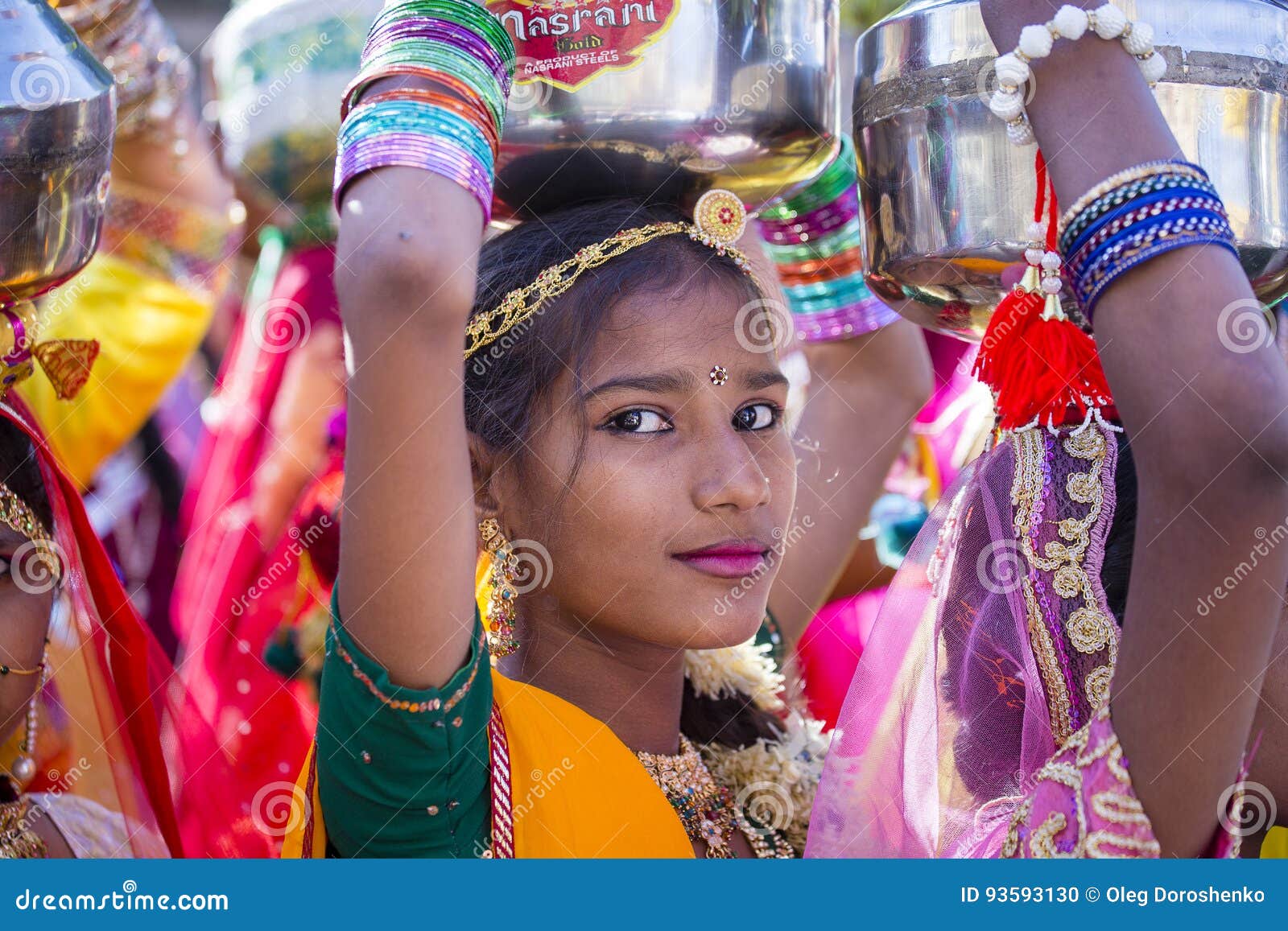 Indian Girl Wearing Traditional Rajasthani Dress Participate in ...