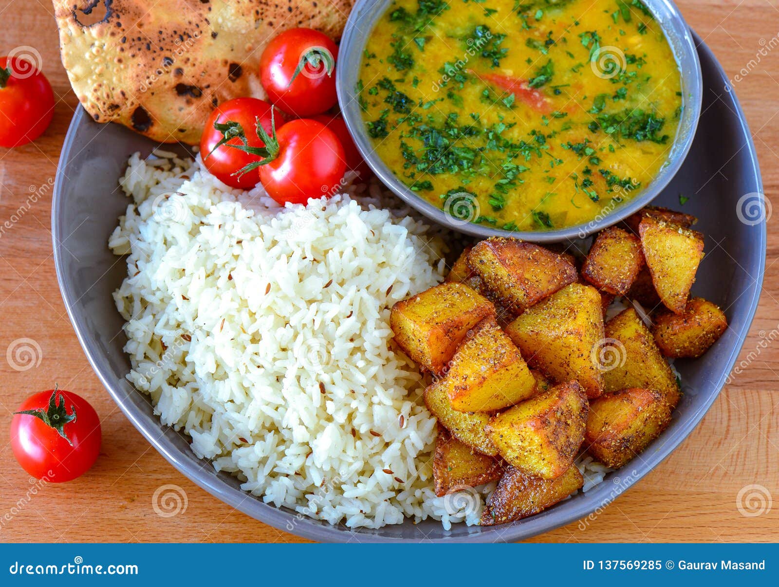 Indian daily Homecooked Meal- Dal and Rice Stock Image - Image of
