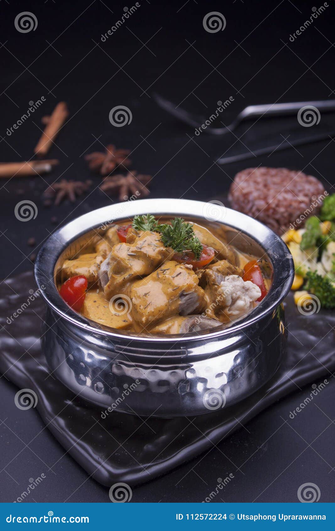Indian Goat Curry on a Hand Stock Photo - Image of chili, caribbean ...