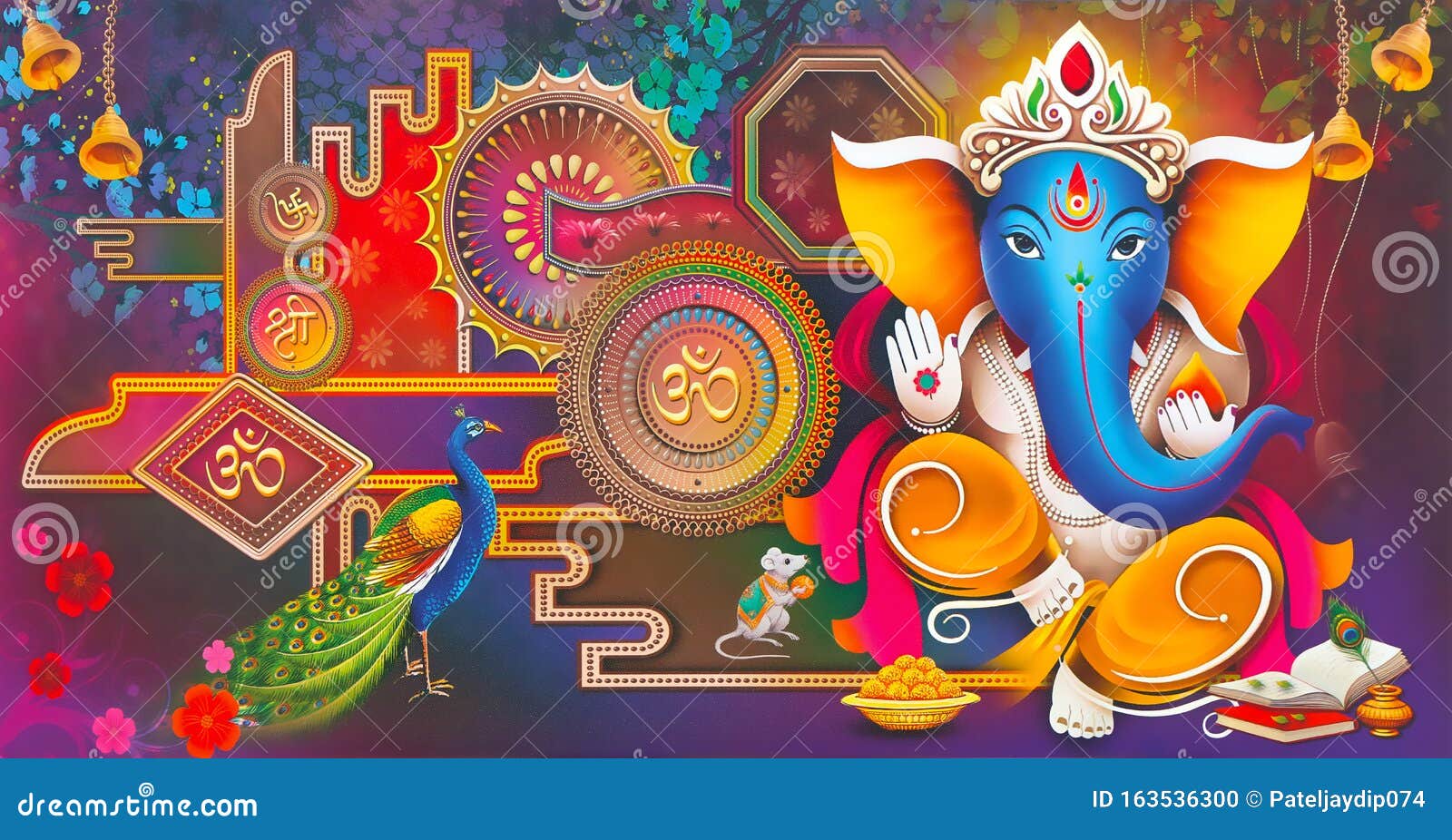 creative stage background design for ganesh chaturthi  naveengfx