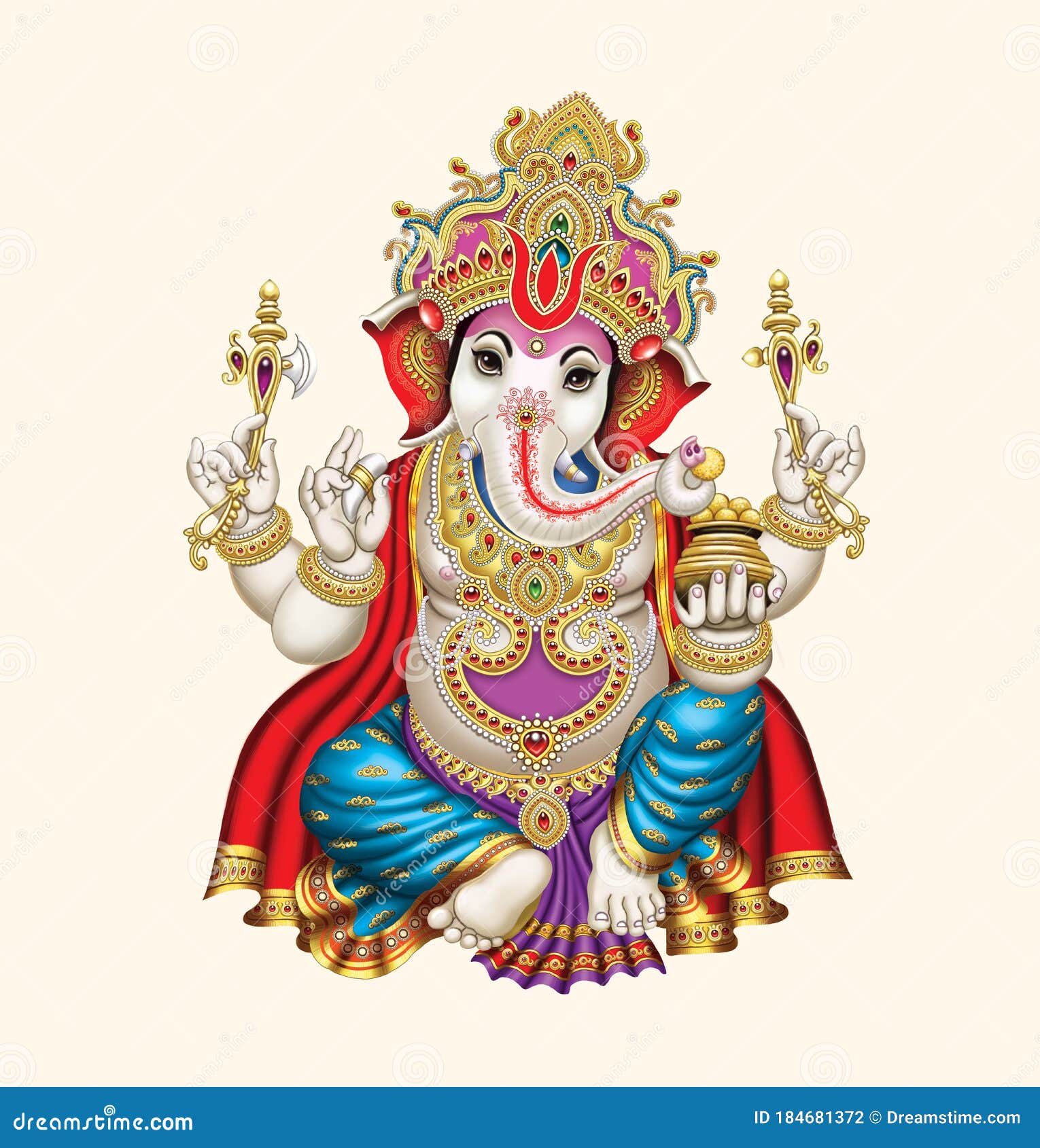 indian god ganesha with decoration