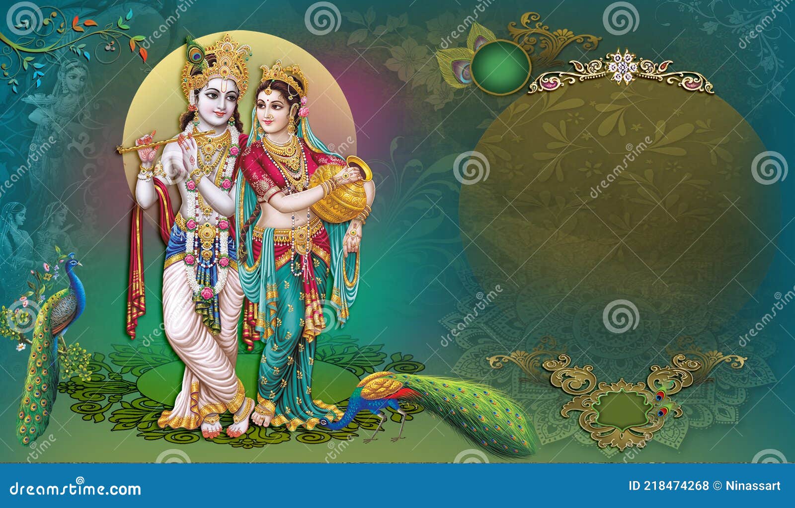 High-Resolution Indian God Radha Krishna Illustrations, Digital ...