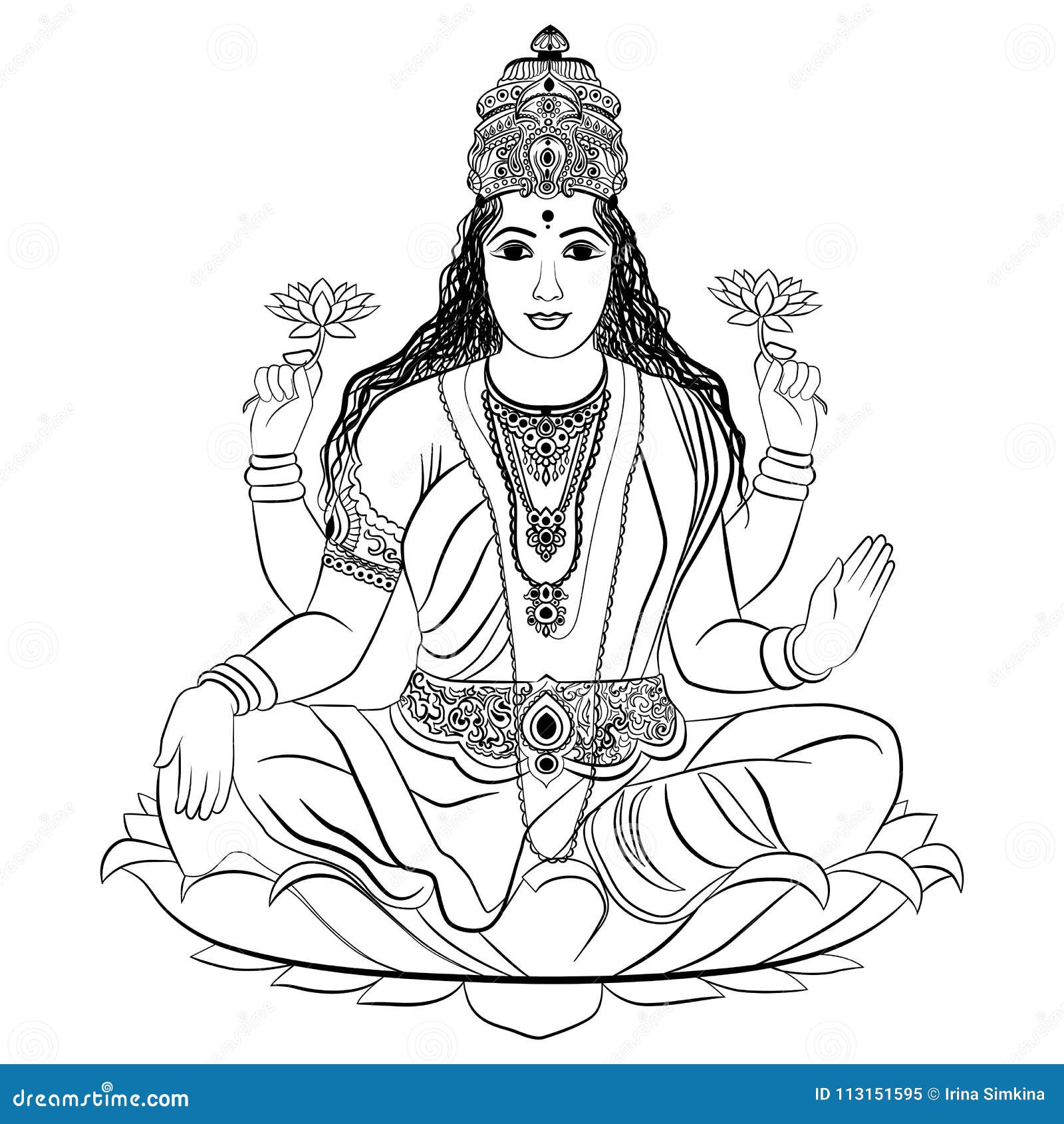 Beautiful Laxmi Devi Drawing // How To Draw Lakshmi Mata // Goddess Lakshmi  Drawing // Pencil Art - YouTube