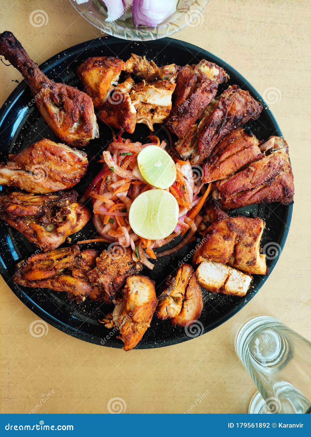 Indian Grilled Spicy Chicken Stock Photo Image of fish, vegetable 179561892