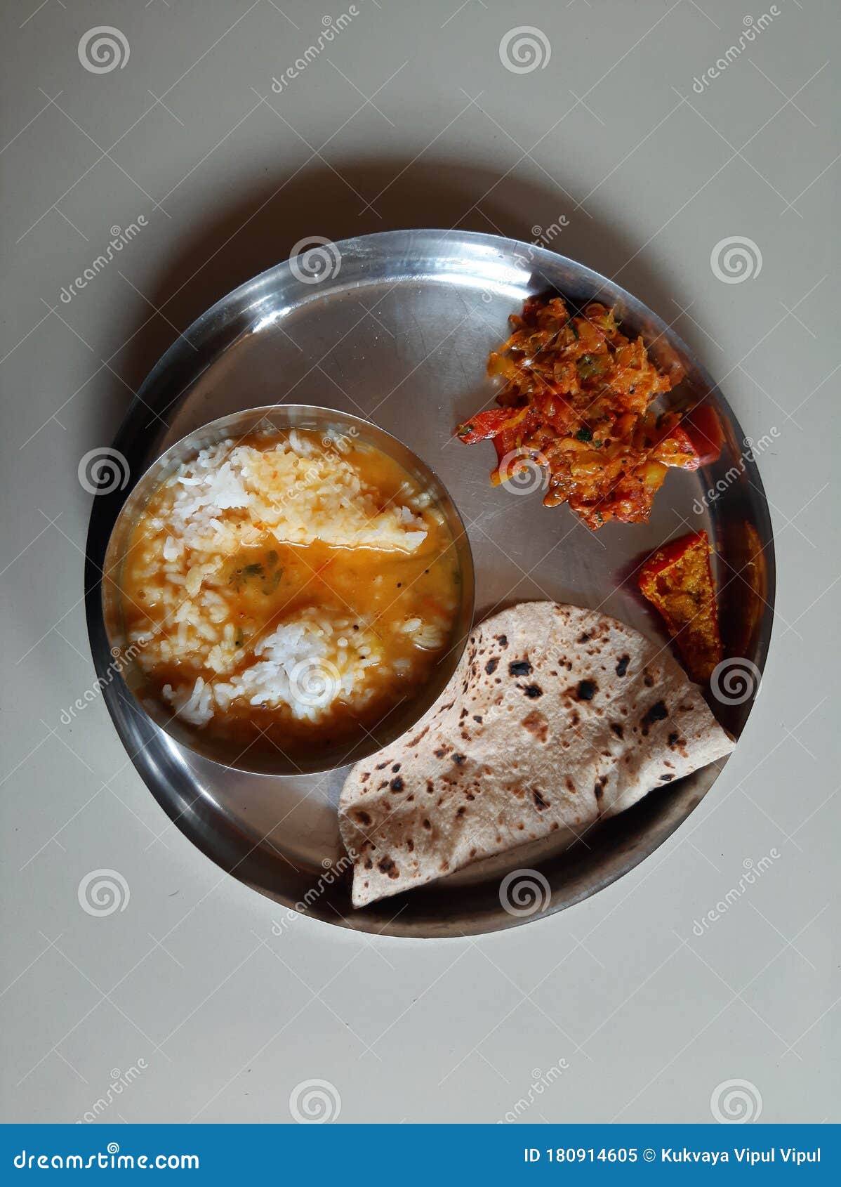 Indian Gujarati Lunch. stock image. Image of lunch, gujarati - 180914605
