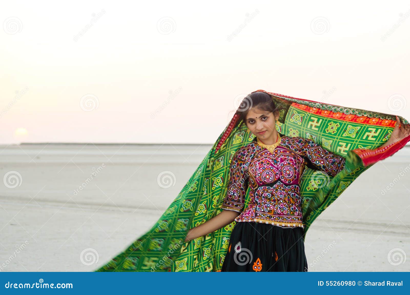 Indian Gujarati Young Village Girl Stock Photos photo