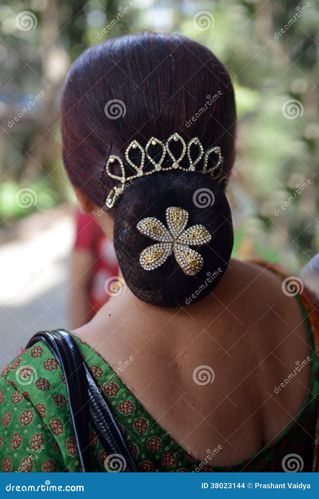 Indian Hair Style Bun Editorial Stock Image Image Of