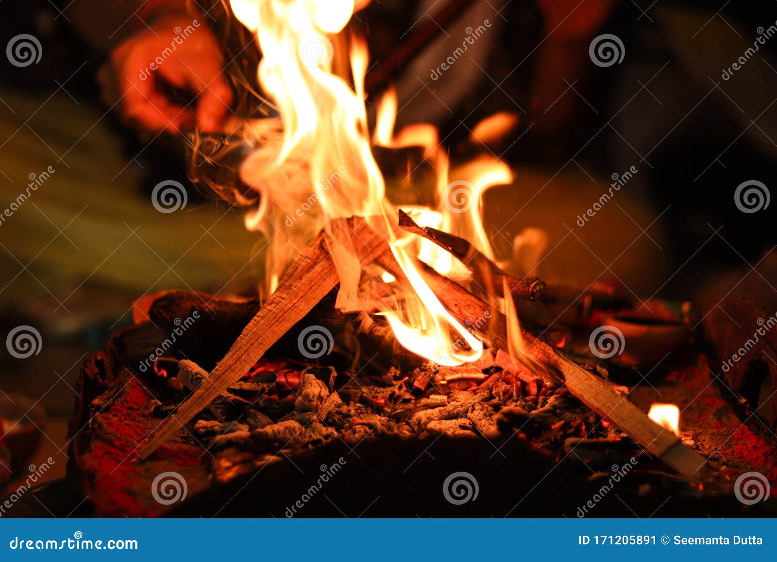 Indian Hawan and Pooja Fire Stock Images. Stock Image - Image of ...