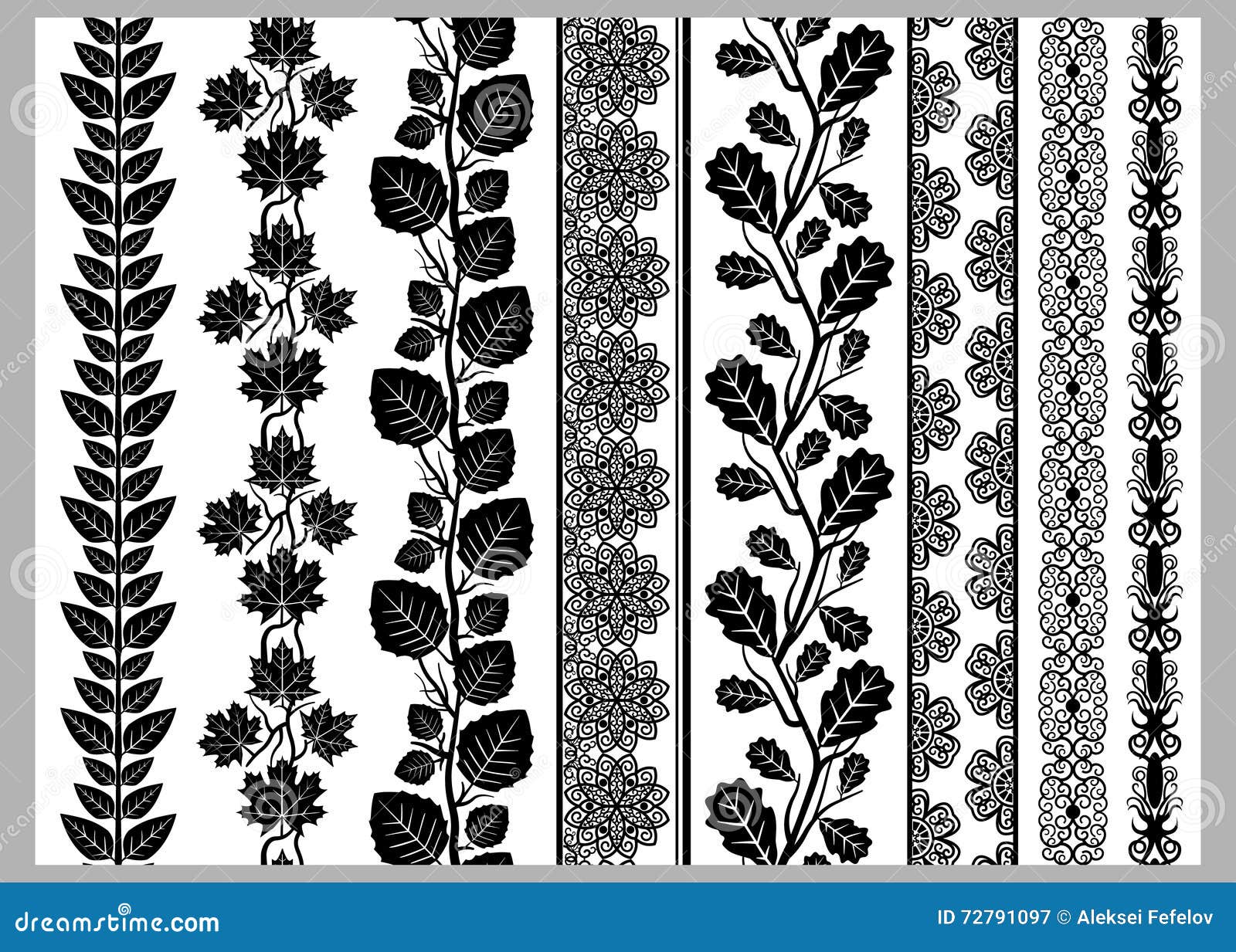 Lace roses vertical seamless border Royalty Free Vector